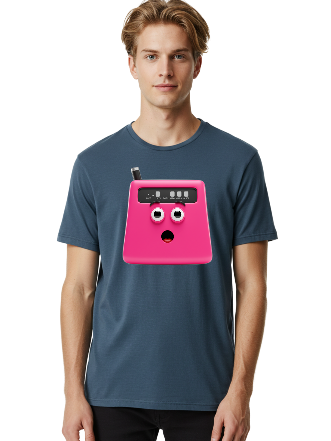 Kandou-Robot Men'S Graphic Tee, 100% Cotton, Comfortable Casual Summer Wear, Machine Washable, Pink Robot, Cute Face, Control Panel, Futuristic, Robotic Eyes, Tech Gadget, Innovative Design, Robotics, Electronic Device, Modern Technology Baa896 20
