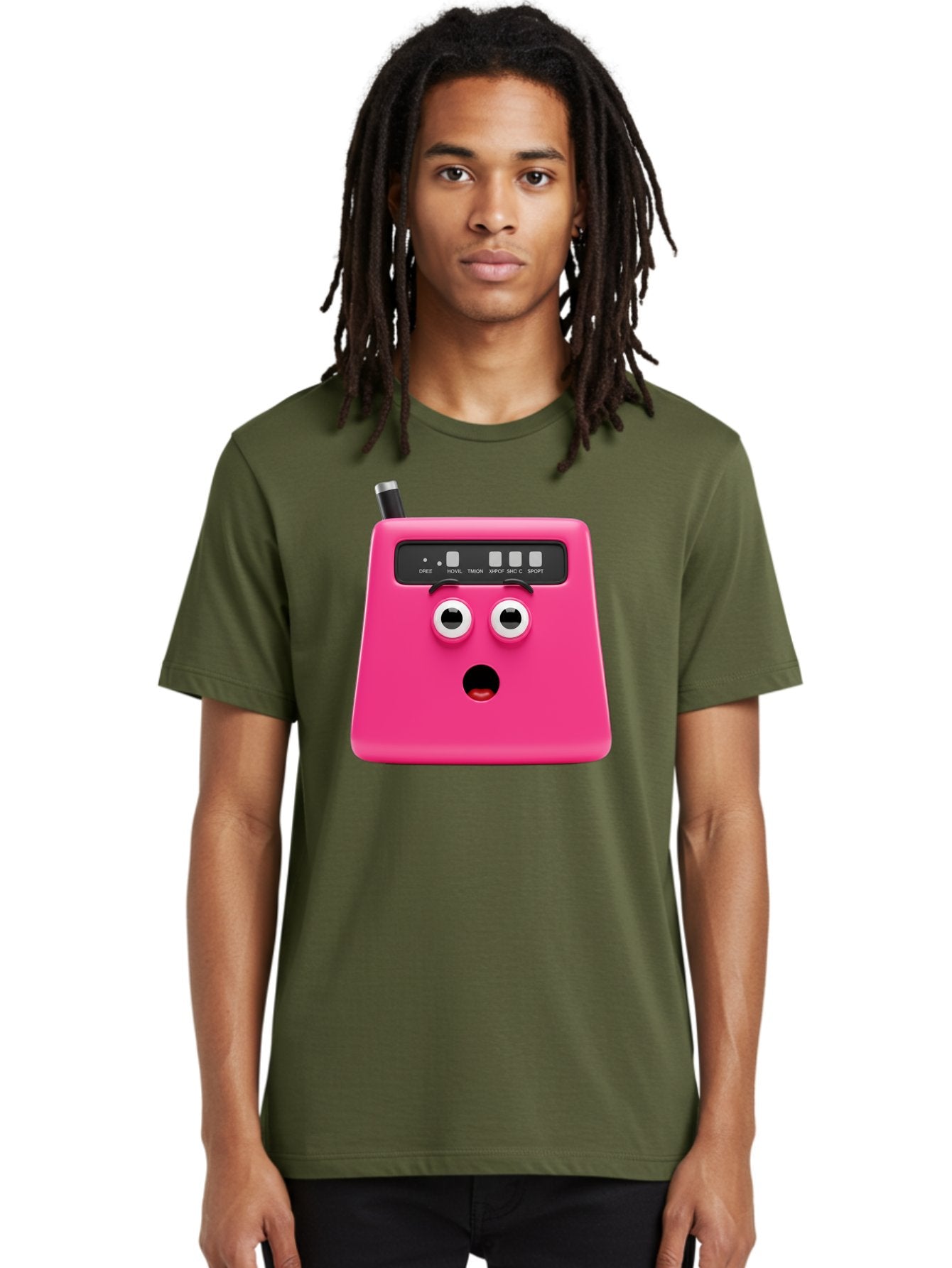 Kandou-Robot Men'S Graphic Tee, 100% Cotton, Comfortable Casual Summer Wear, Machine Washable, Pink Robot, Cute Face, Control Panel, Futuristic, Robotic Eyes, Tech Gadget, Innovative Design, Robotics, Electronic Device, Modern Technology Baa896 27