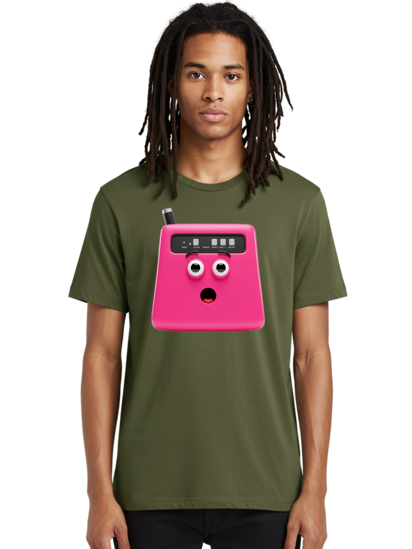 Kandou-Robot Men'S Graphic Tee, 100% Cotton, Comfortable Casual Summer Wear, Machine Washable, Pink Robot, Cute Face, Control Panel, Futuristic, Robotic Eyes, Tech Gadget, Innovative Design, Robotics, Electronic Device, Modern Technology Baa896 8