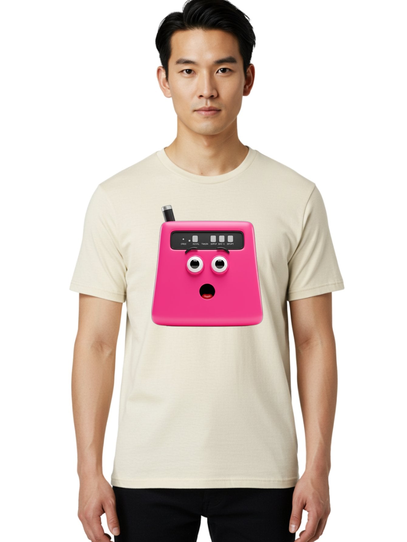 Kandou-Robot Men'S Graphic Tee, 100% Cotton, Comfortable Casual Summer Wear, Machine Washable, Pink Robot, Cute Face, Control Panel, Futuristic, Robotic Eyes, Tech Gadget, Innovative Design, Robotics, Electronic Device, Modern Technology Baa896 22