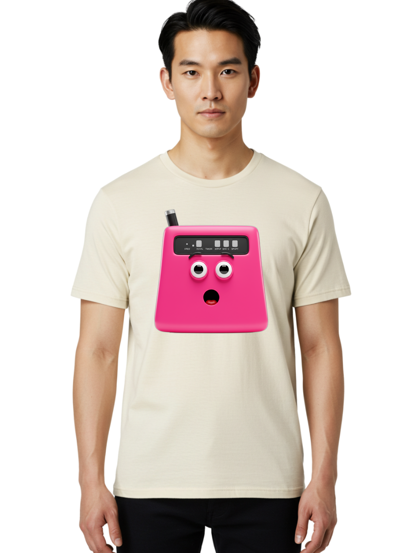Kandou-Robot Men'S Graphic Tee, 100% Cotton, Comfortable Casual Summer Wear, Machine Washable, Pink Robot, Cute Face, Control Panel, Futuristic, Robotic Eyes, Tech Gadget, Innovative Design, Robotics, Electronic Device, Modern Technology Baa896 18