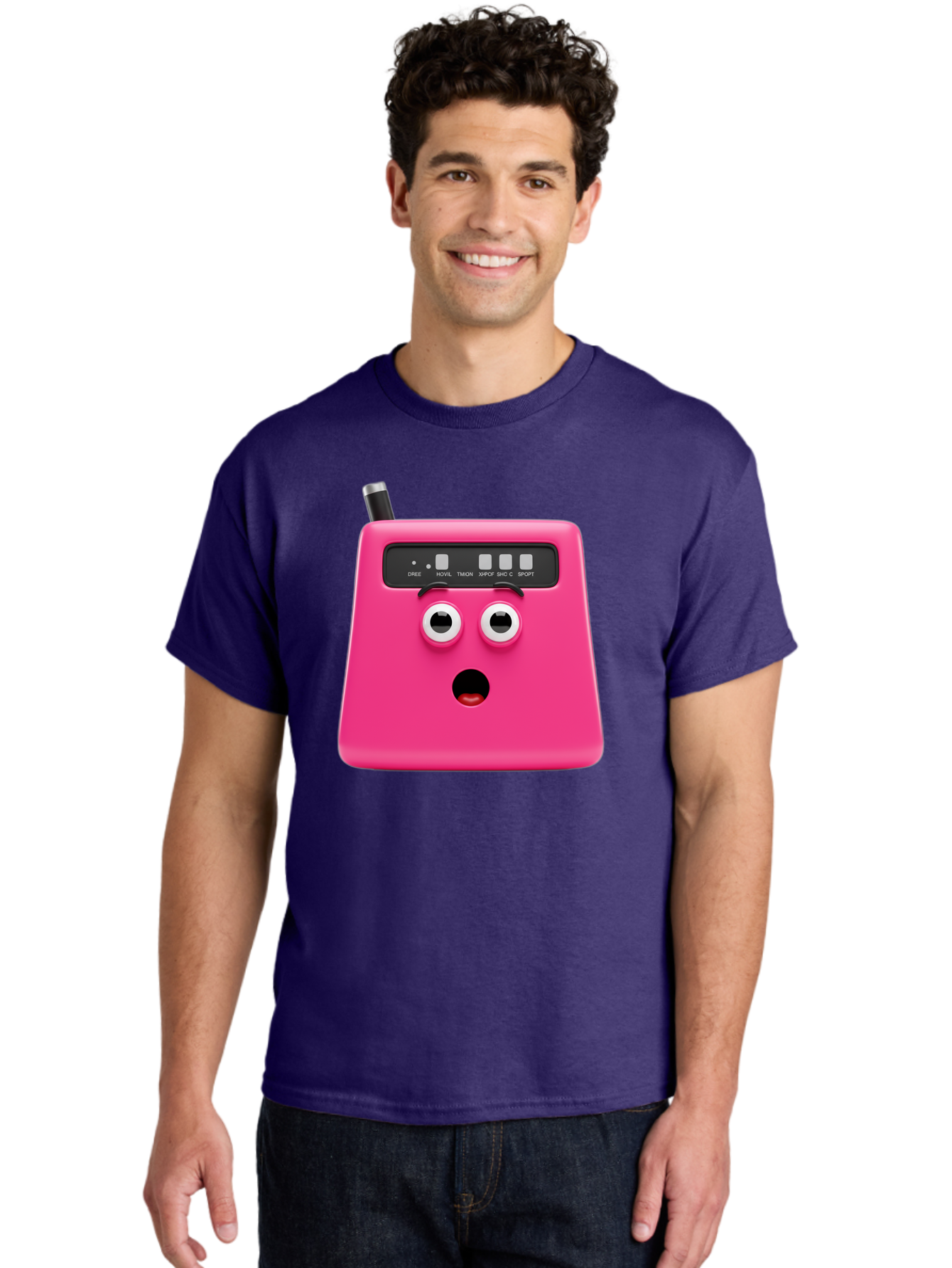 Kandou-Robot Men'S Graphic Tee, 100% Cotton, Comfortable Casual Summer Wear, Machine Washable, Pink Robot, Cute Face, Control Panel, Futuristic, Robotic Eyes, Tech Gadget, Innovative Design, Robotics, Electronic Device, Modern Technology Baa896 26