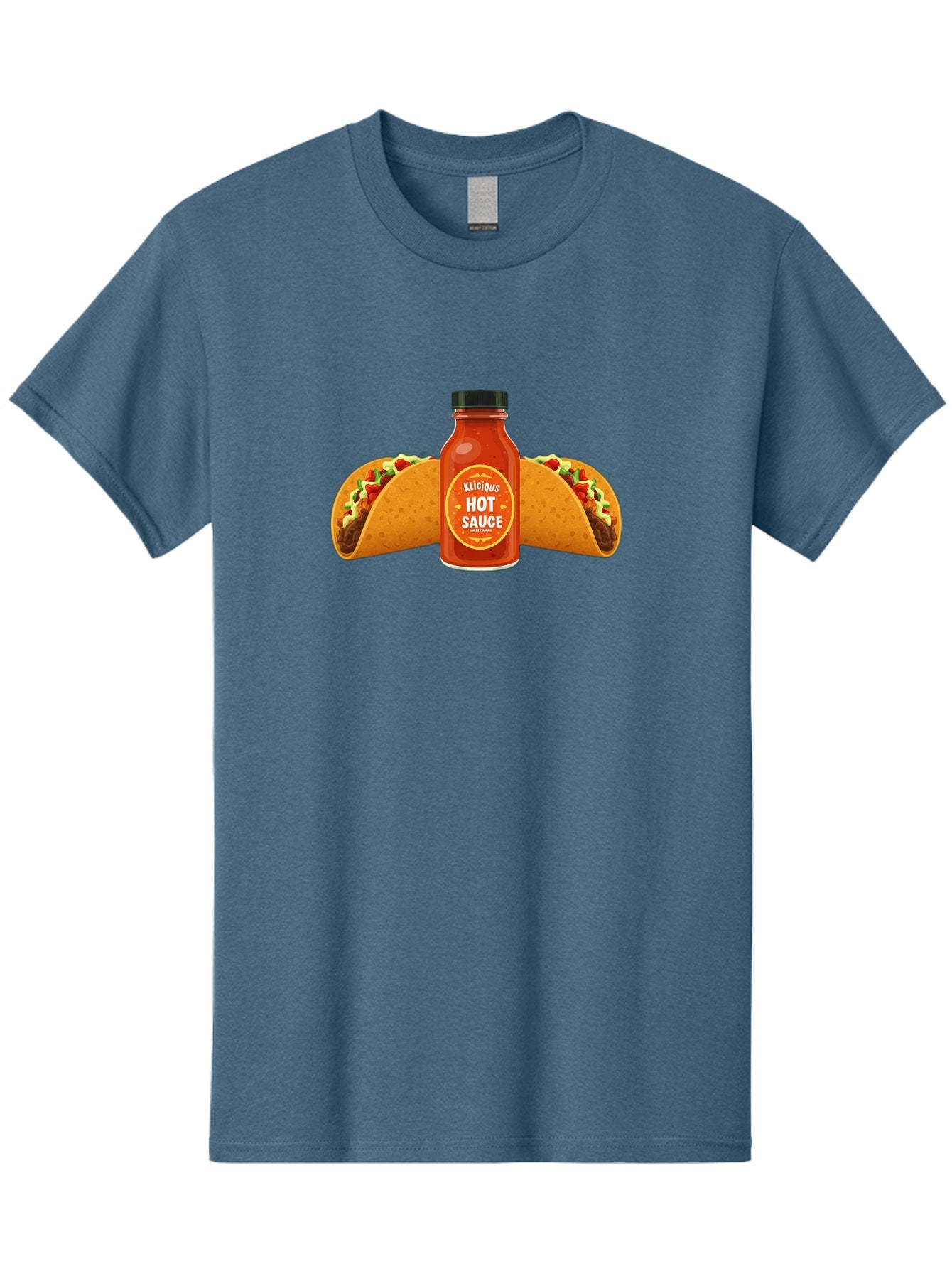 Kligius-Hot-Sauce Men'S Graphic Tee, 100% Cotton, Comfortable Casual Summer Wear, Machine Washable, Hot Sauce Bottle, Kliqius Brand, Tacos With Sauce, Spicy Food, Mexican Cuisine, Condiment, Flavorful Dishes, Foodie Favorites, Savory Delights Baa902 12