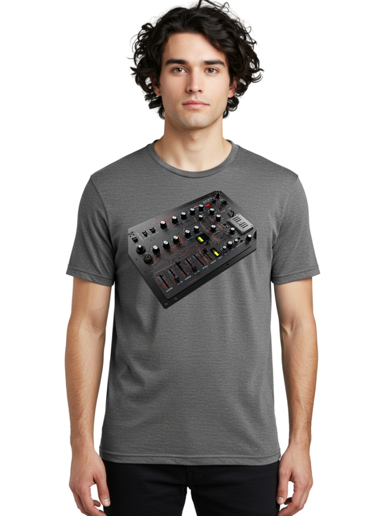 Korg-Minilogue-1 Men'S Graphic Tee, 100% Cotton, Comfortable Casual Summer Wear, Machine Washable, Korg Minilogue Synthesizer, Sound Design, Music Production, Analog Synthesizer, Audio Equipment, Electronic Music Gear, Knobs, Sliders, Buttons, Baa904 27