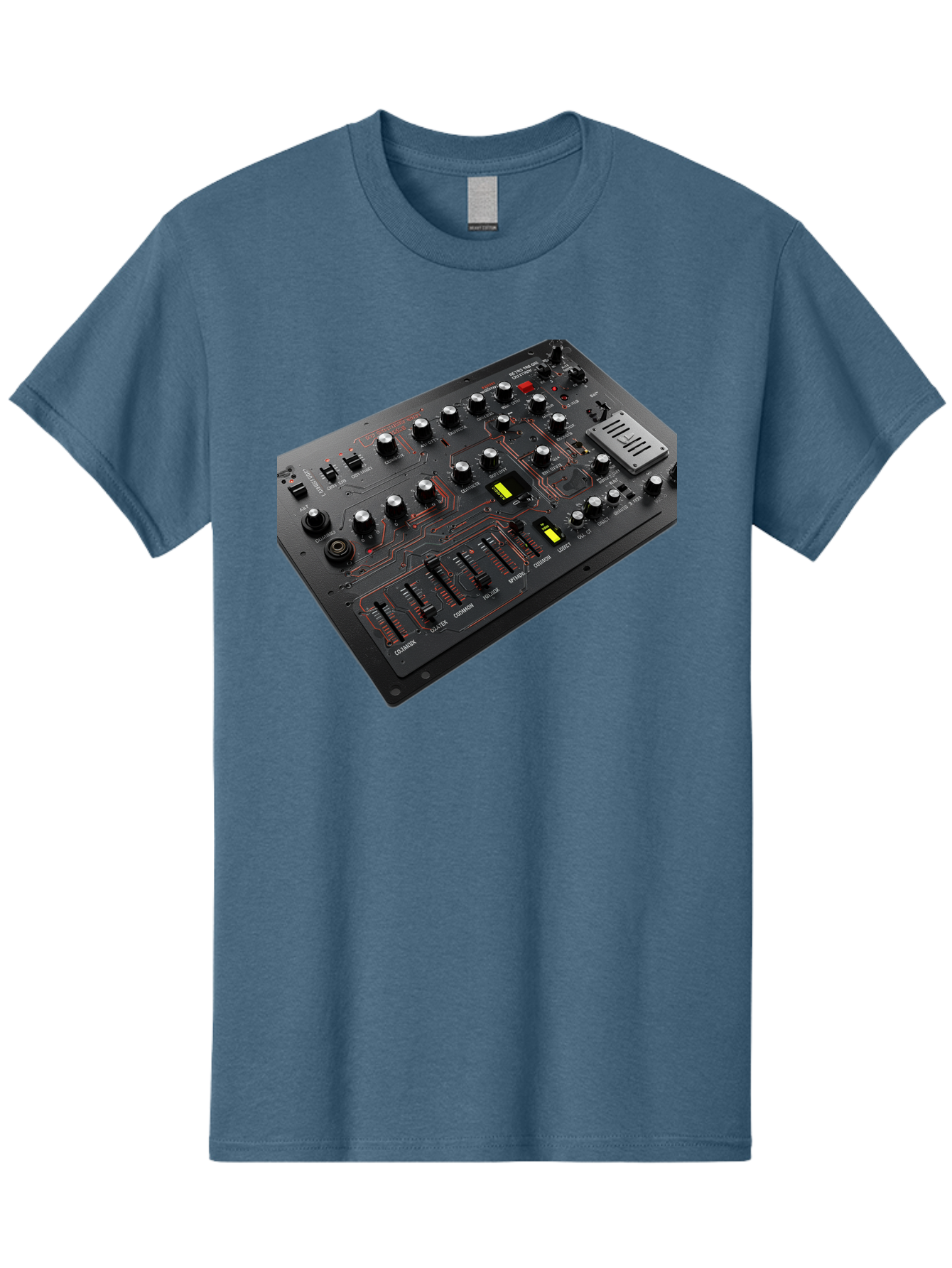 Korg-Minilogue-1 Men'S Graphic Tee, 100% Cotton, Comfortable Casual Summer Wear, Machine Washable, Korg Minilogue Synthesizer, Sound Design, Music Production, Analog Synthesizer, Audio Equipment, Electronic Music Gear, Knobs, Sliders, Buttons, Baa904 19