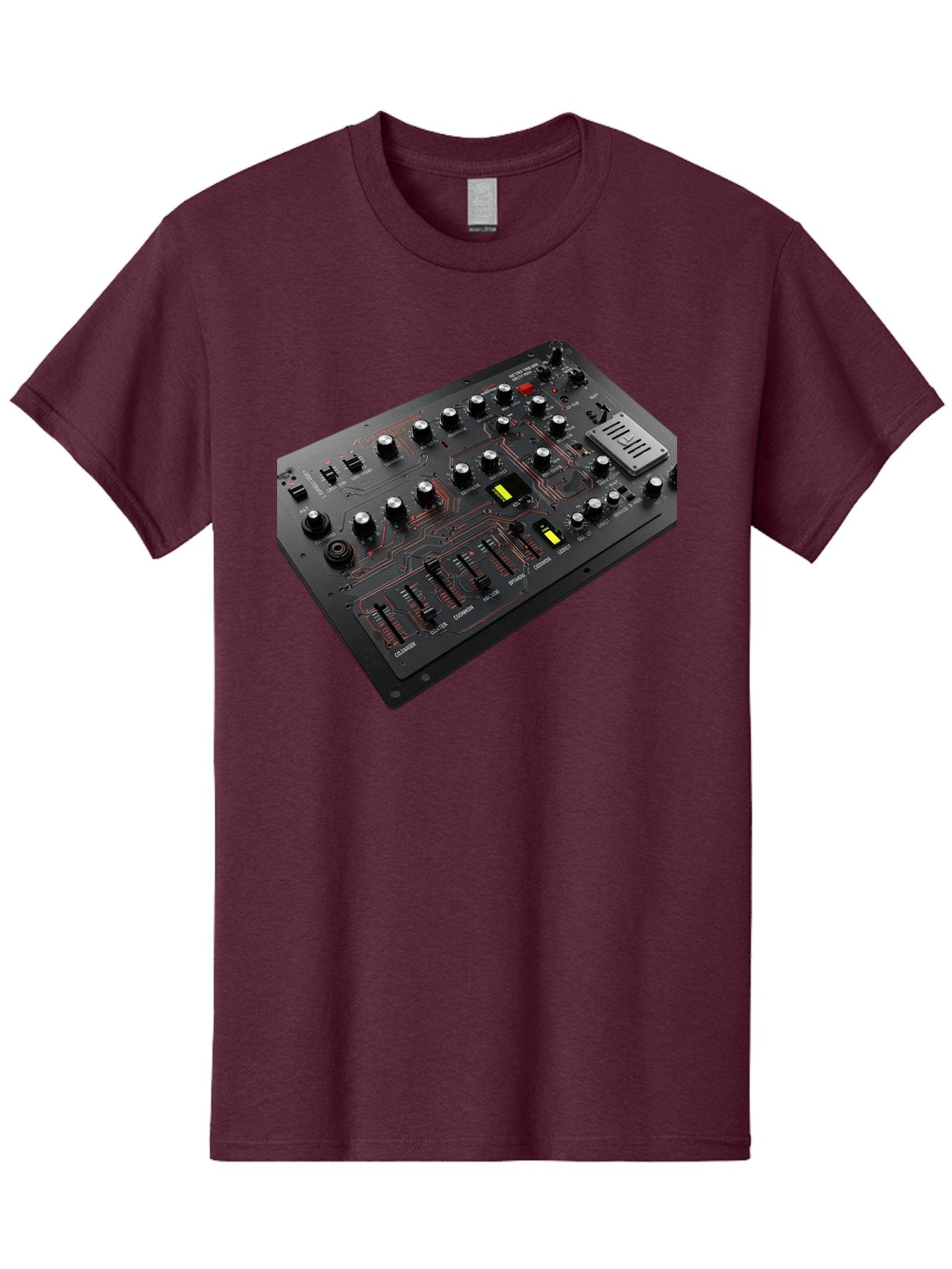 Korg-Minilogue-1 Men'S Graphic Tee, 100% Cotton, Comfortable Casual Summer Wear, Machine Washable, Korg Minilogue Synthesizer, Sound Design, Music Production, Analog Synthesizer, Audio Equipment, Electronic Music Gear, Knobs, Sliders, Buttons, Baa904 3