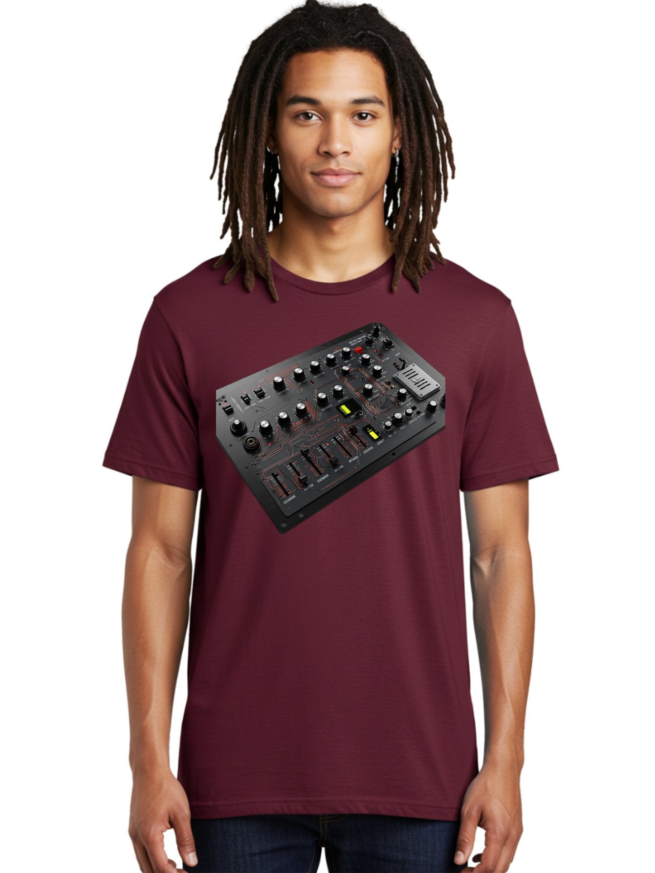 Korg-Minilogue-1 Men'S Graphic Tee, 100% Cotton, Comfortable Casual Summer Wear, Machine Washable, Korg Minilogue Synthesizer, Sound Design, Music Production, Analog Synthesizer, Audio Equipment, Electronic Music Gear, Knobs, Sliders, Buttons, Baa904 22