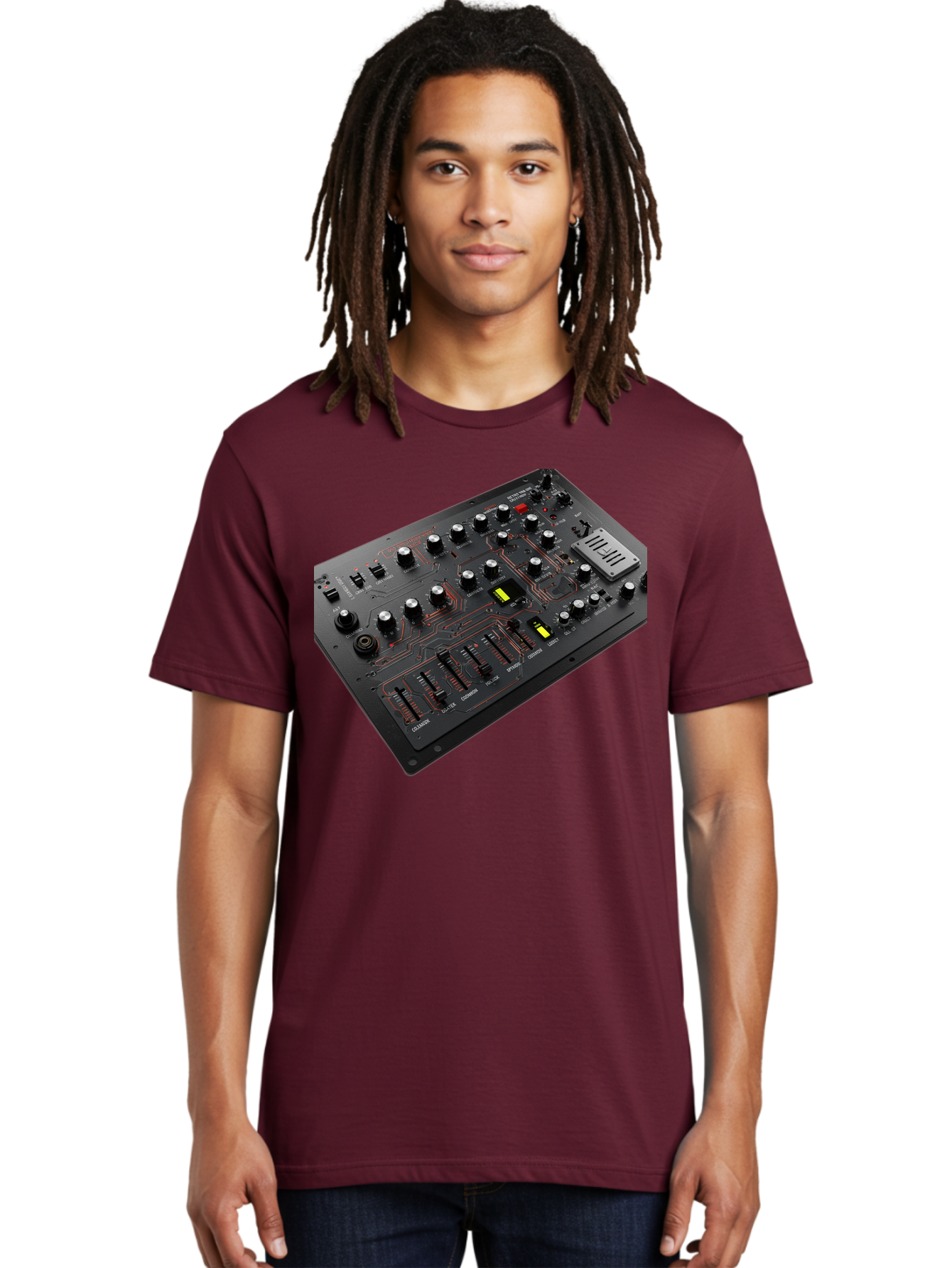 Korg-Minilogue-1 Men'S Graphic Tee, 100% Cotton, Comfortable Casual Summer Wear, Machine Washable, Korg Minilogue Synthesizer, Sound Design, Music Production, Analog Synthesizer, Audio Equipment, Electronic Music Gear, Knobs, Sliders, Buttons, Baa904 18
