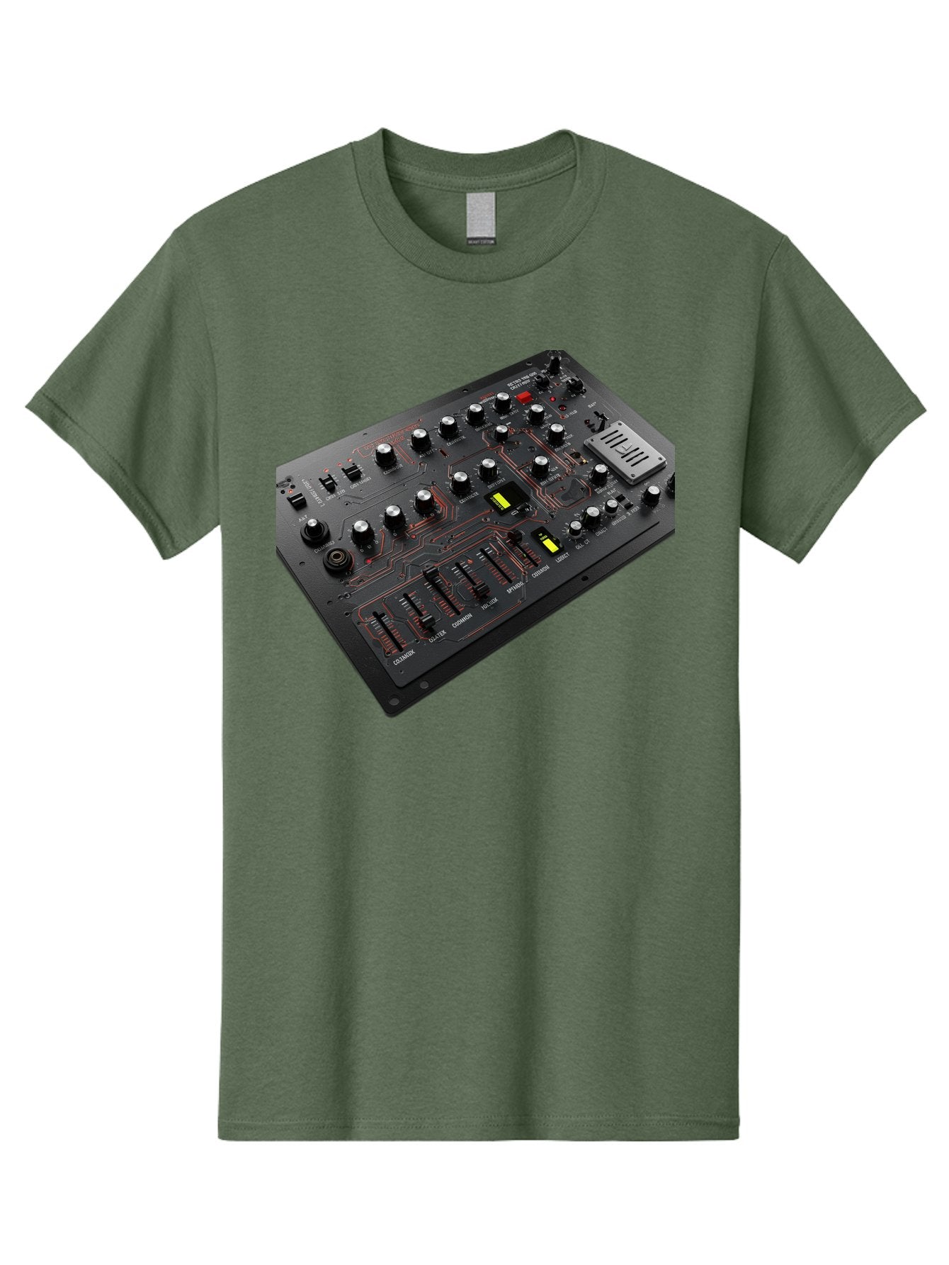 Korg-Minilogue-1 Men'S Graphic Tee, 100% Cotton, Comfortable Casual Summer Wear, Machine Washable, Korg Minilogue Synthesizer, Sound Design, Music Production, Analog Synthesizer, Audio Equipment, Electronic Music Gear, Knobs, Sliders, Buttons, Baa904 7