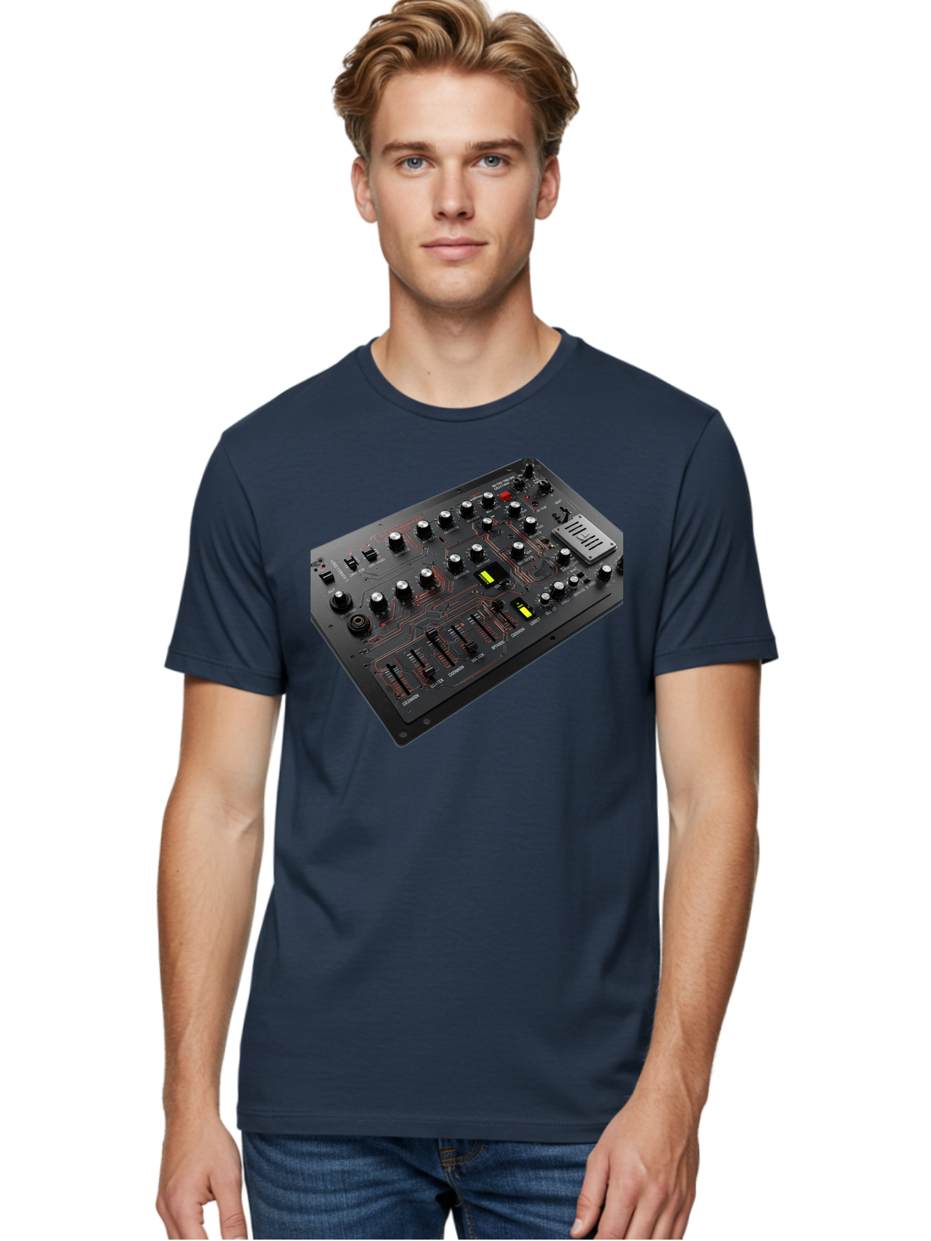 Korg-Minilogue-1 Men'S Graphic Tee, 100% Cotton, Comfortable Casual Summer Wear, Machine Washable, Korg Minilogue Synthesizer, Sound Design, Music Production, Analog Synthesizer, Audio Equipment, Electronic Music Gear, Knobs, Sliders, Buttons, Baa904 28