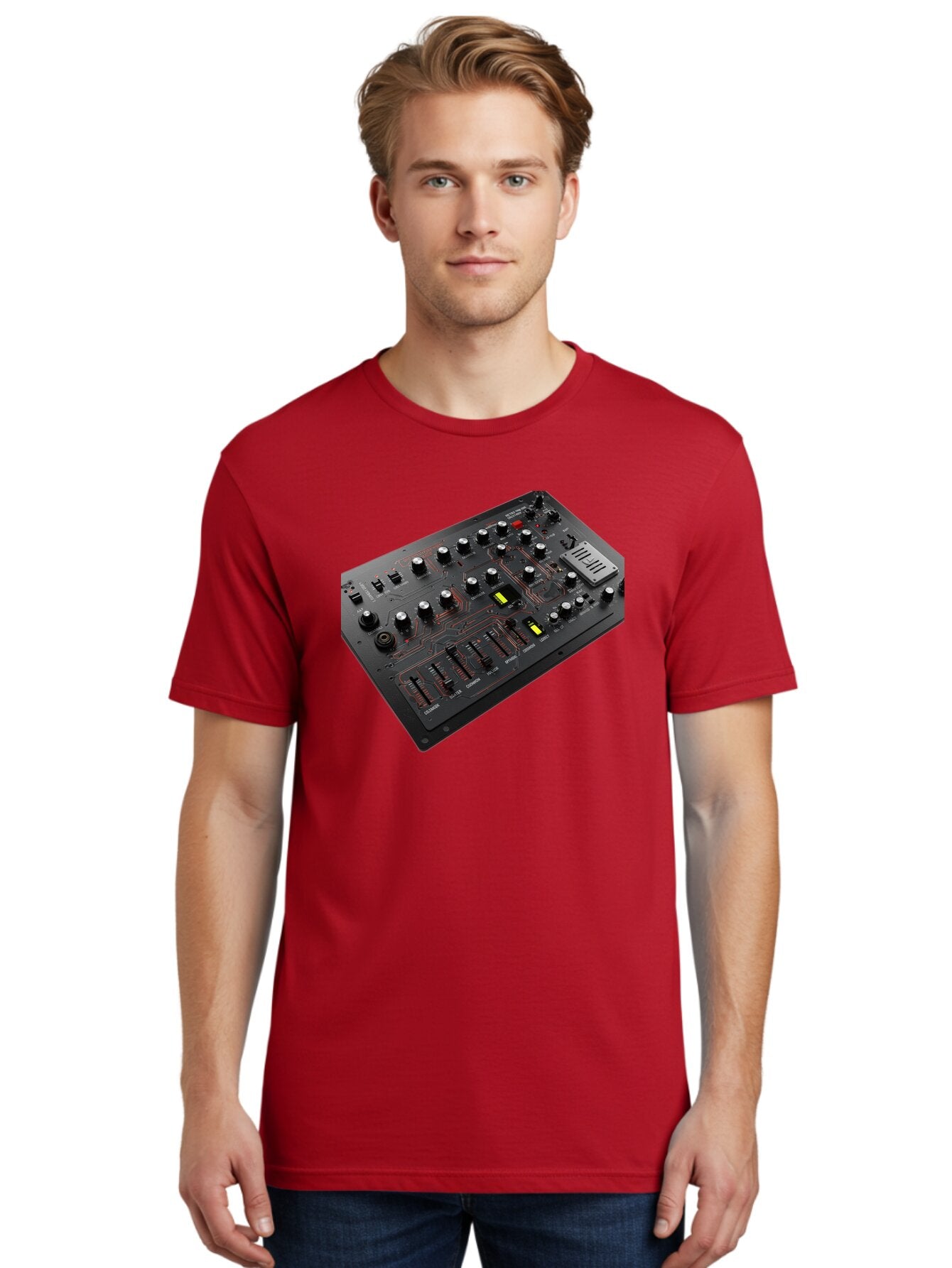 Korg-Minilogue-1 Men'S Graphic Tee, 100% Cotton, Comfortable Casual Summer Wear, Machine Washable, Korg Minilogue Synthesizer, Sound Design, Music Production, Analog Synthesizer, Audio Equipment, Electronic Music Gear, Knobs, Sliders, Buttons, Baa904 29