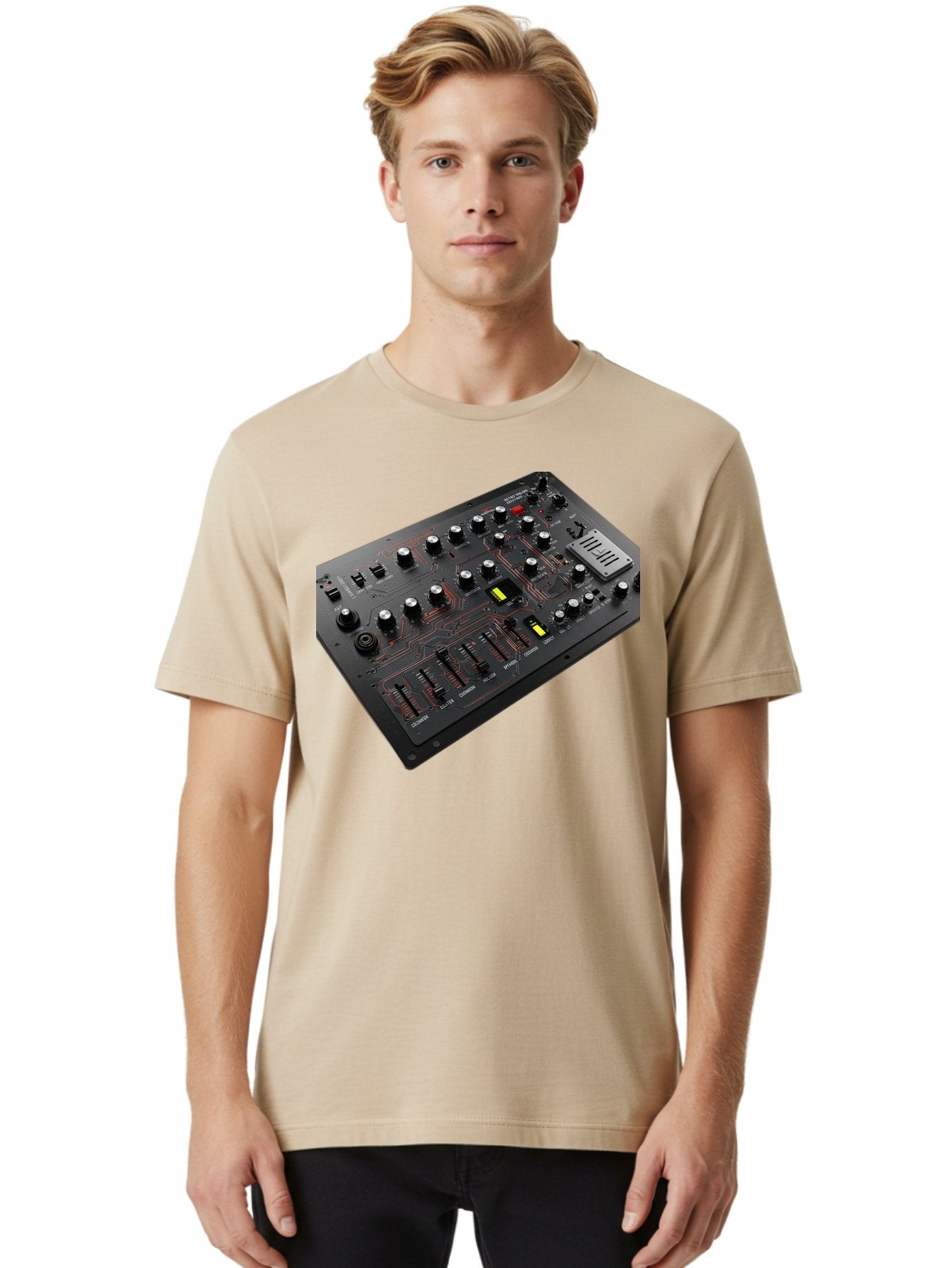 Korg-Minilogue-1 Men'S Graphic Tee, 100% Cotton, Comfortable Casual Summer Wear, Machine Washable, Korg Minilogue Synthesizer, Sound Design, Music Production, Analog Synthesizer, Audio Equipment, Electronic Music Gear, Knobs, Sliders, Buttons, Baa904 26