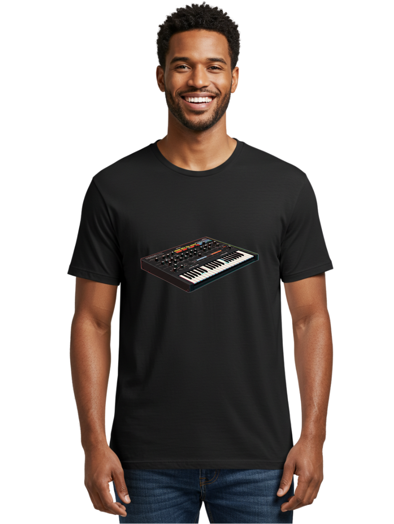 Korg-Minilogue-2 Men'S Graphic Tee, 100% Cotton, Comfortable Casual Summer Wear, Machine Washable, Synthesizer Keyboard, Music Production, Sound Design, Analog Synthesizer, Electronic Music, Musical Instrument, Korg Synthesizer, Baa905 6