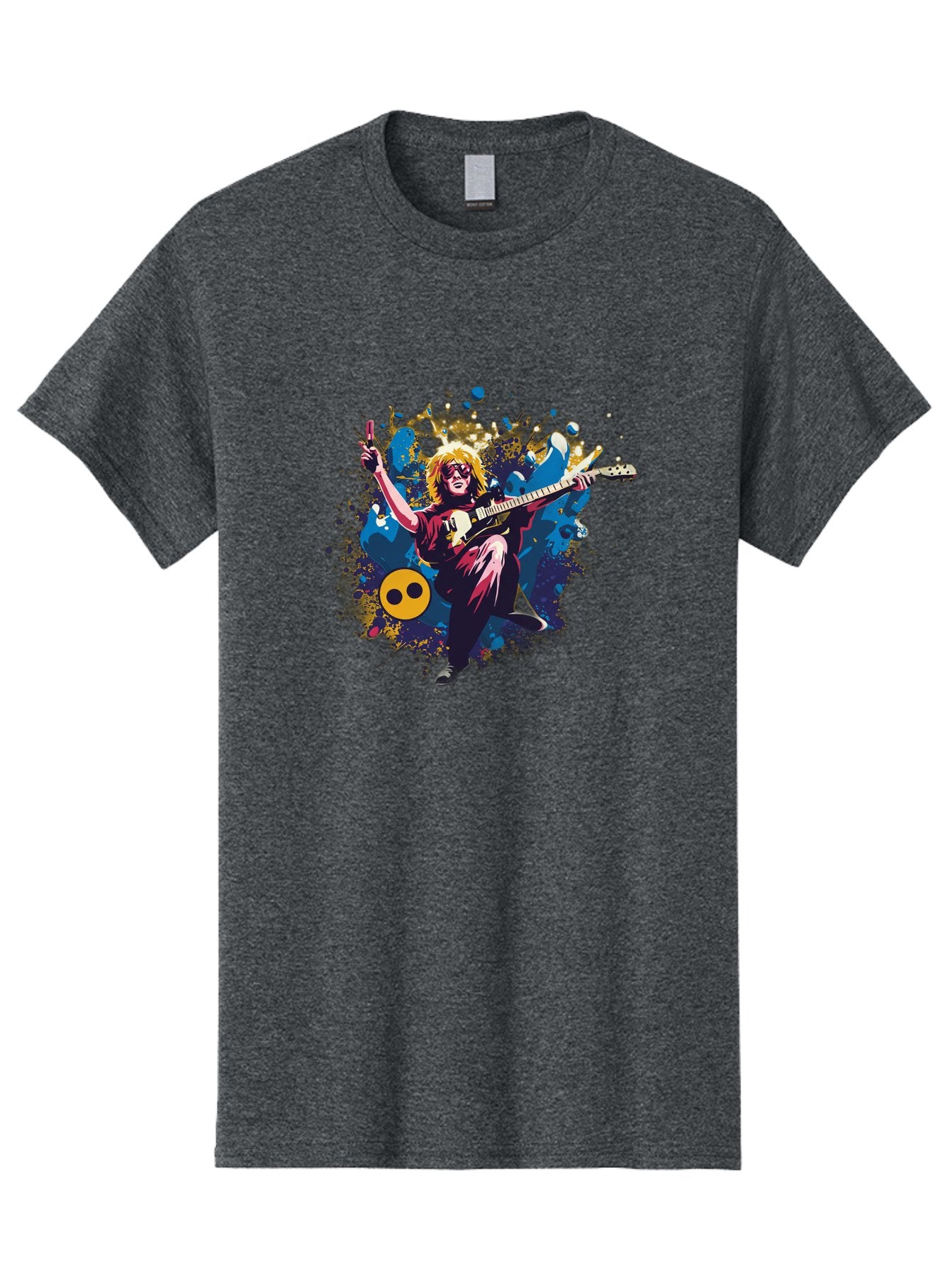 Kurt-Cobain Men'S Graphic Tee, 100% Cotton, Comfortable Casual Summer Wear, Machine Washable, Kurt Cobain Playing Guitar, Rockstar Pose, Kurt Cobain Tribute, Grunge Music, Iconic Musician, Rock On Gesture, Guitar Hero, Music Legend, Baa908 13