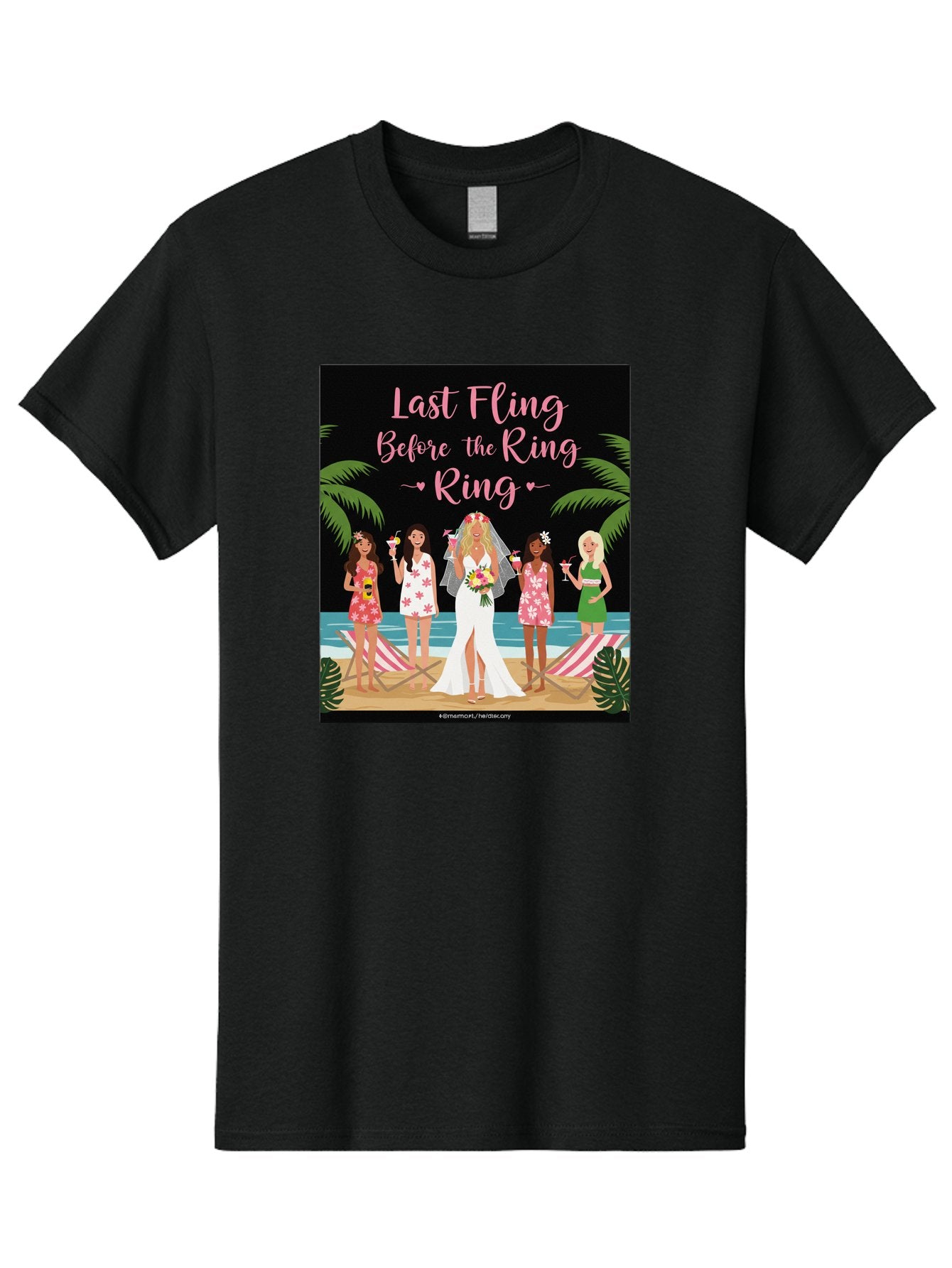 Last-Fling-Before-The-Ring Men'S Graphic Tee, 100% Cotton, Comfortable Casual Summer Wear, Machine Washable, Bride To Be, Bachelorette Party, Beach Vacation, Girls Trip, Tropical Getaway, Celebration, Hen Party, Wedding, Baa912