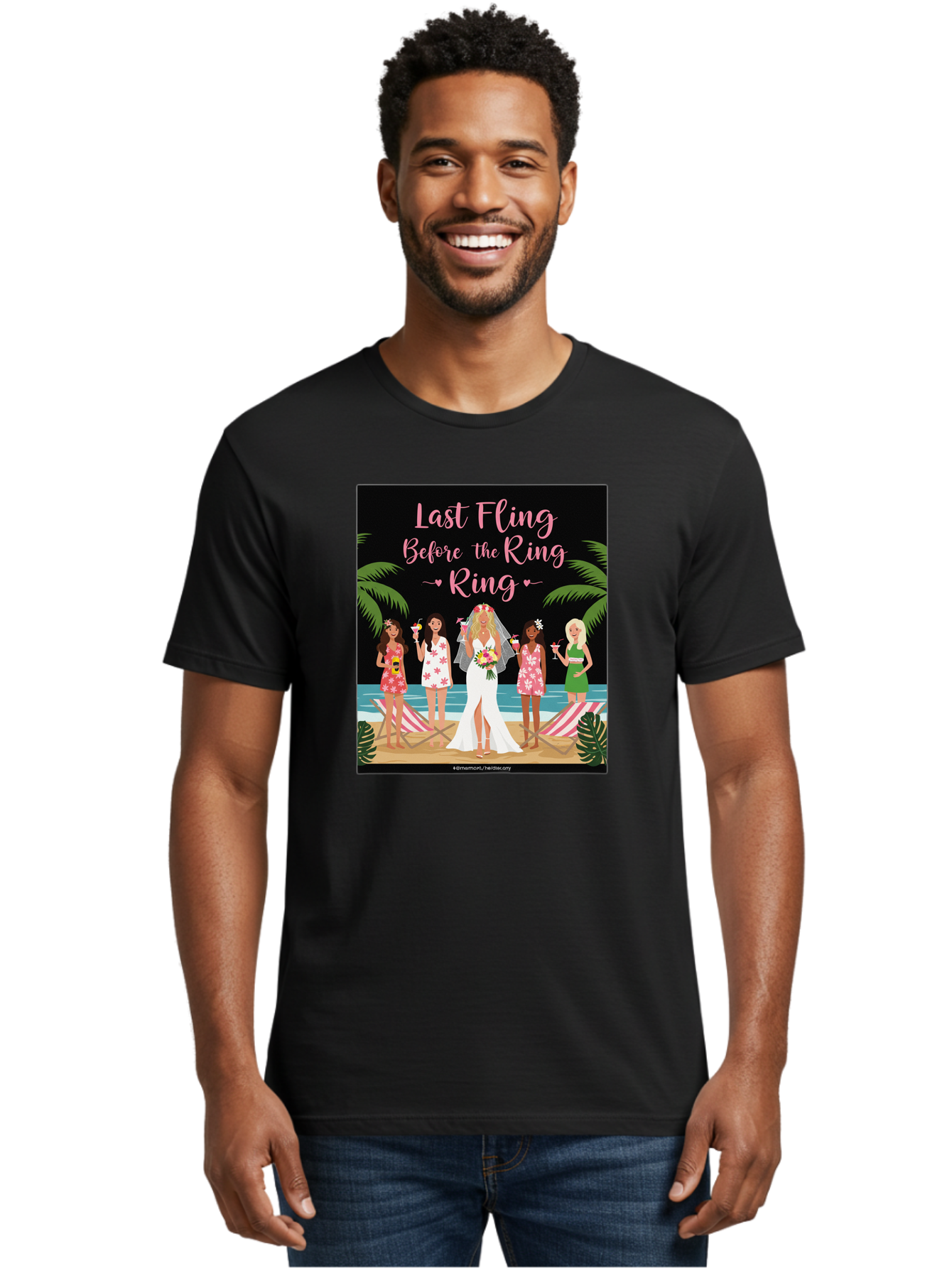 Last-Fling-Before-The-Ring Men'S Graphic Tee, 100% Cotton, Comfortable Casual Summer Wear, Machine Washable, Bride To Be, Bachelorette Party, Beach Vacation, Girls Trip, Tropical Getaway, Celebration, Hen Party, Wedding, Baa912 22