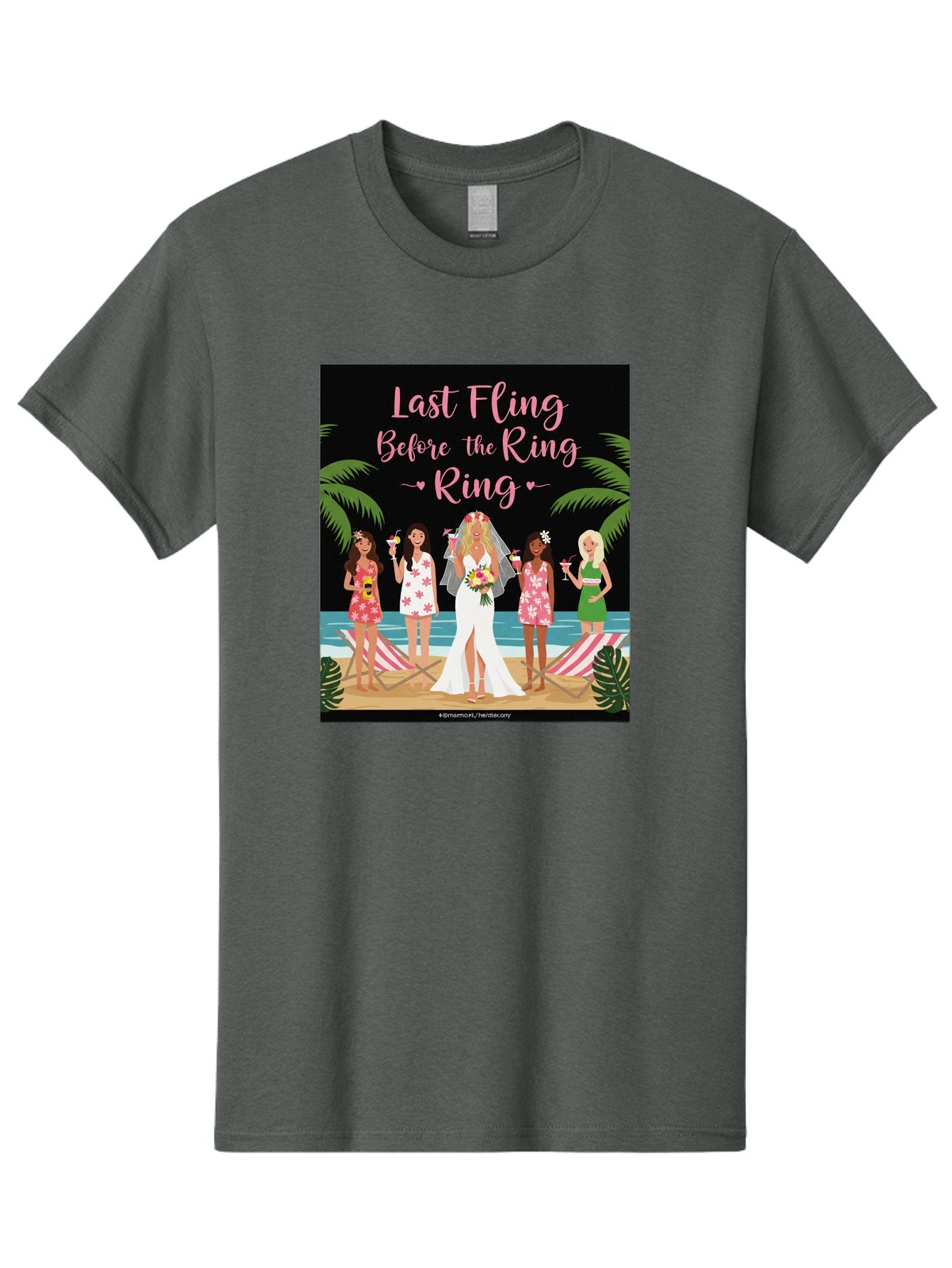Last-Fling-Before-The-Ring Men'S Graphic Tee, 100% Cotton, Comfortable Casual Summer Wear, Machine Washable, Bride To Be, Bachelorette Party, Beach Vacation, Girls Trip, Tropical Getaway, Celebration, Hen Party, Wedding, Baa912