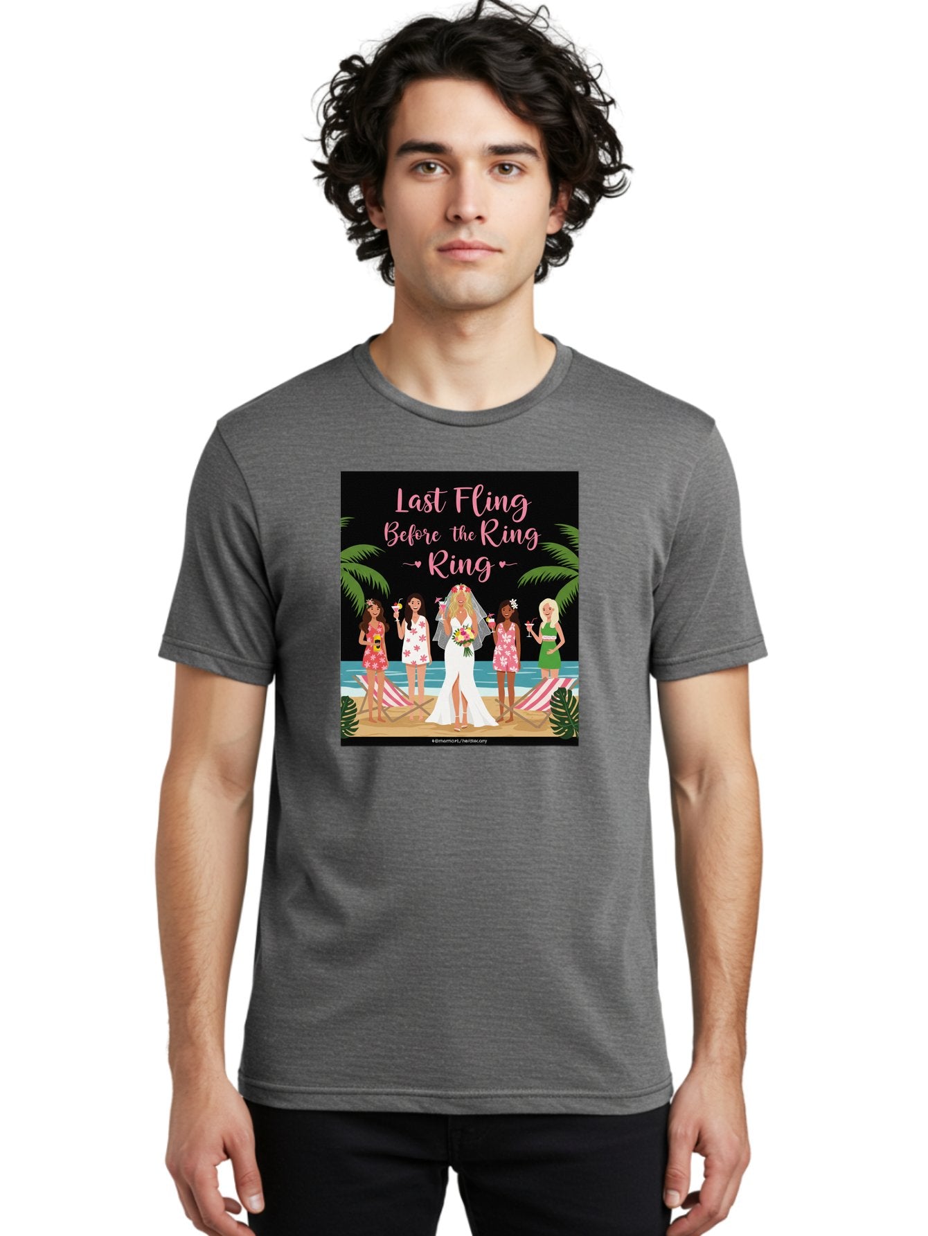Last-Fling-Before-The-Ring Men'S Graphic Tee, 100% Cotton, Comfortable Casual Summer Wear, Machine Washable, Bride To Be, Bachelorette Party, Beach Vacation, Girls Trip, Tropical Getaway, Celebration, Hen Party, Wedding, Baa912 24