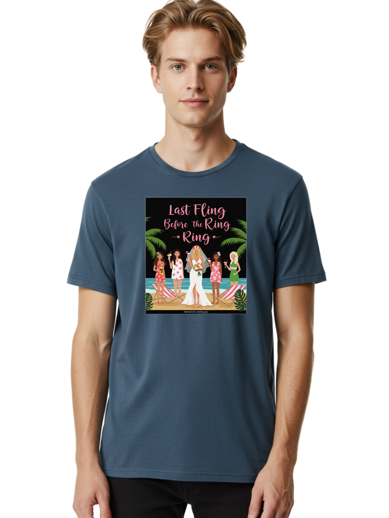 Last-Fling-Before-The-Ring Men'S Graphic Tee, 100% Cotton, Comfortable Casual Summer Wear, Machine Washable, Bride To Be, Bachelorette Party, Beach Vacation, Girls Trip, Tropical Getaway, Celebration, Hen Party, Wedding, Baa912 26