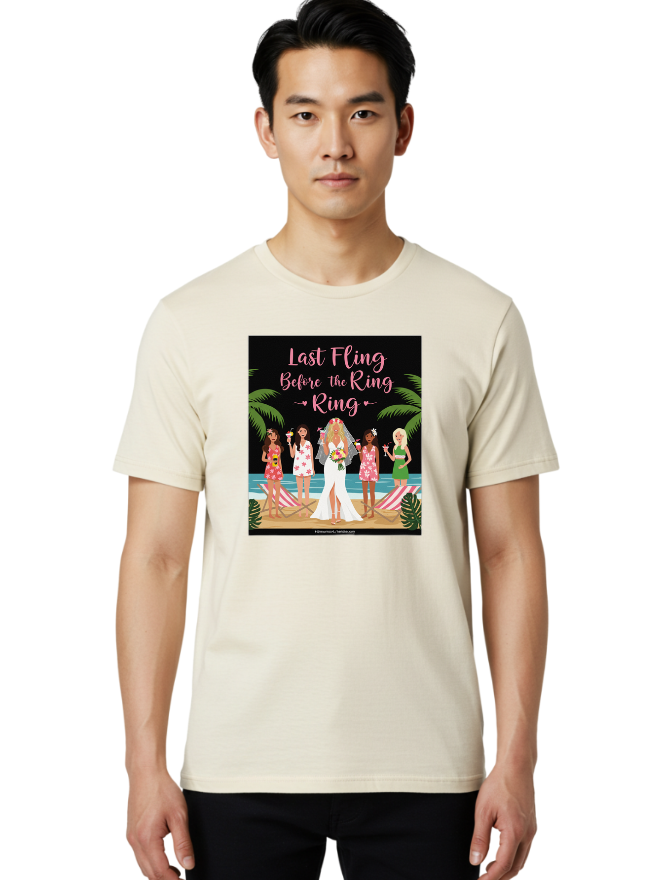 Last-Fling-Before-The-Ring Men'S Graphic Tee, 100% Cotton, Comfortable Casual Summer Wear, Machine Washable, Bride To Be, Bachelorette Party, Beach Vacation, Girls Trip, Tropical Getaway, Celebration, Hen Party, Wedding, Baa912 6