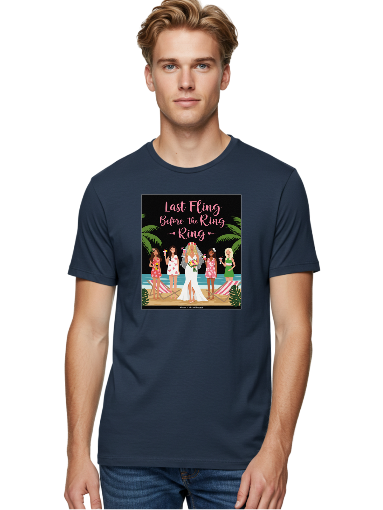 Last-Fling-Before-The-Ring Men'S Graphic Tee, 100% Cotton, Comfortable Casual Summer Wear, Machine Washable, Bride To Be, Bachelorette Party, Beach Vacation, Girls Trip, Tropical Getaway, Celebration, Hen Party, Wedding, Baa912 30