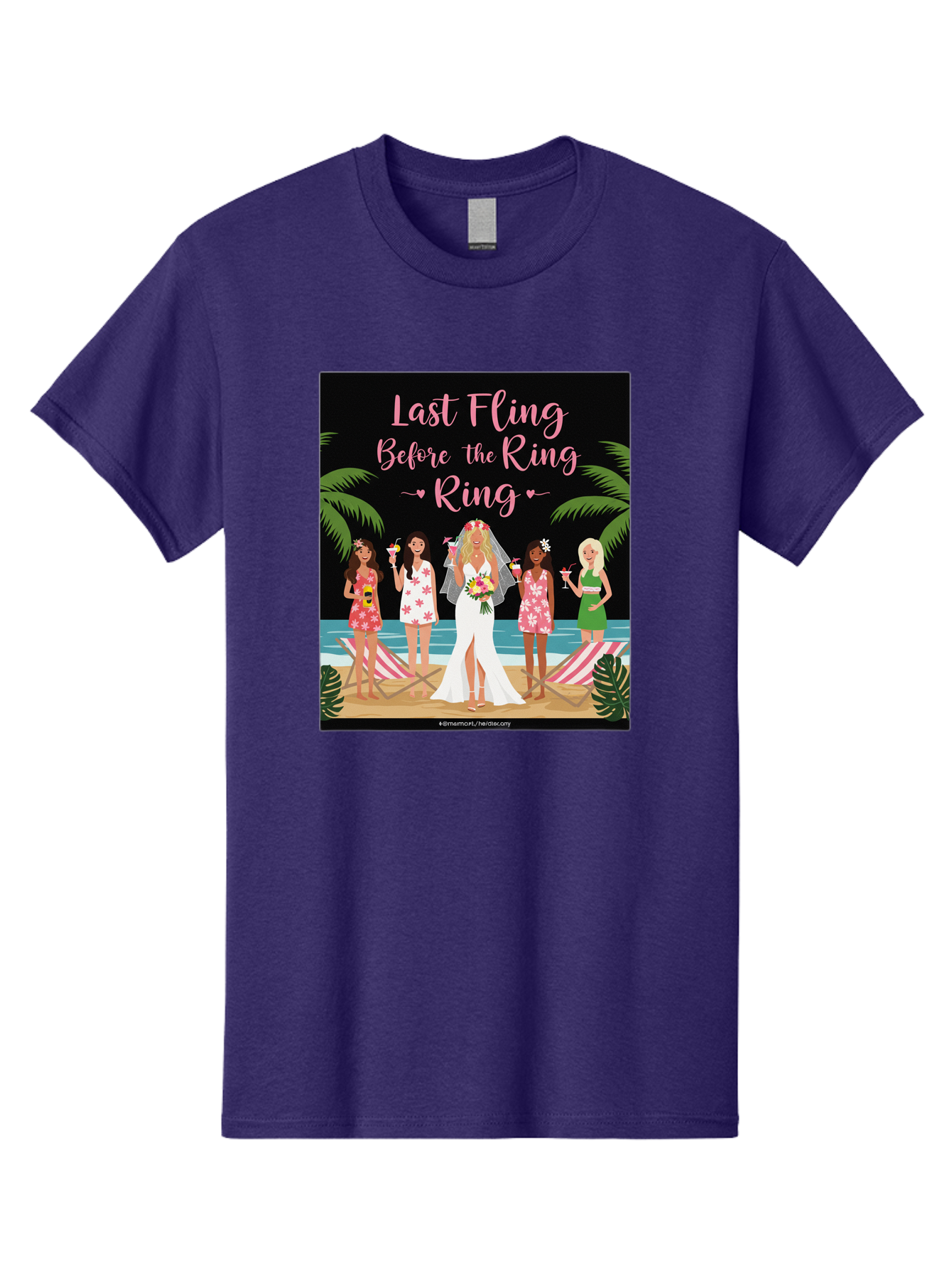 Last-Fling-Before-The-Ring Men'S Graphic Tee, 100% Cotton, Comfortable Casual Summer Wear, Machine Washable, Bride To Be, Bachelorette Party, Beach Vacation, Girls Trip, Tropical Getaway, Celebration, Hen Party, Wedding, Baa912
