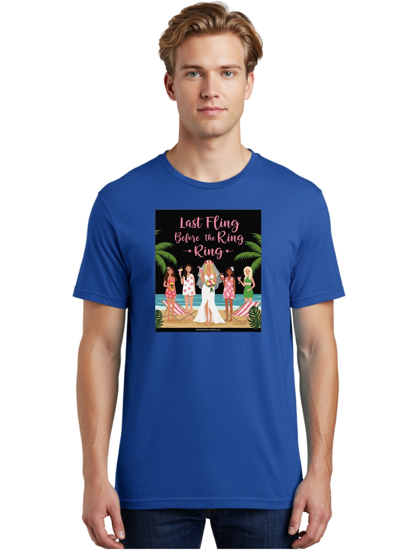 Last-Fling-Before-The-Ring Men'S Graphic Tee, 100% Cotton, Comfortable Casual Summer Wear, Machine Washable, Bride To Be, Bachelorette Party, Beach Vacation, Girls Trip, Tropical Getaway, Celebration, Hen Party, Wedding, Baa912 26
