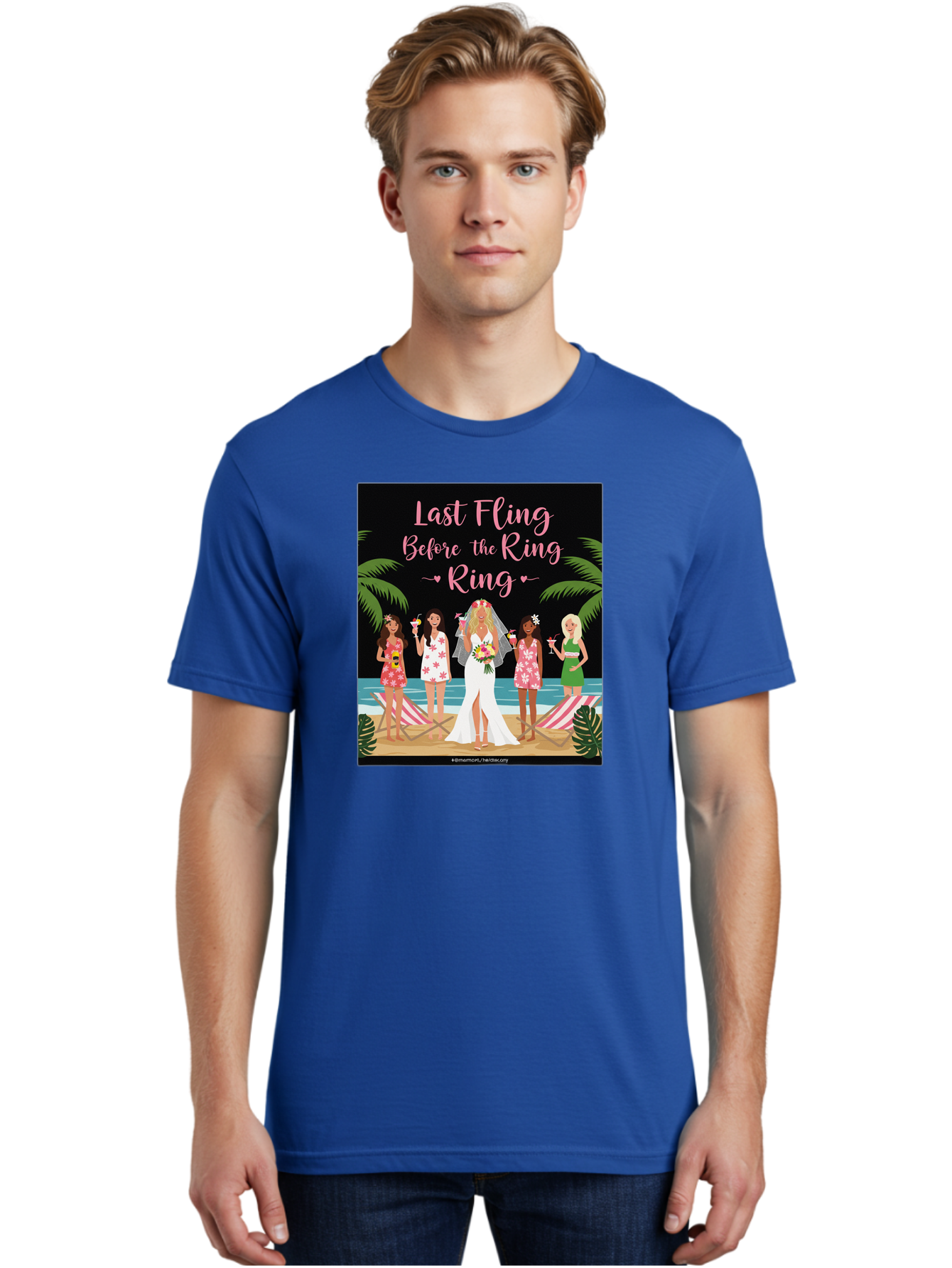 Last-Fling-Before-The-Ring Men'S Graphic Tee, 100% Cotton, Comfortable Casual Summer Wear, Machine Washable, Bride To Be, Bachelorette Party, Beach Vacation, Girls Trip, Tropical Getaway, Celebration, Hen Party, Wedding, Baa912 10