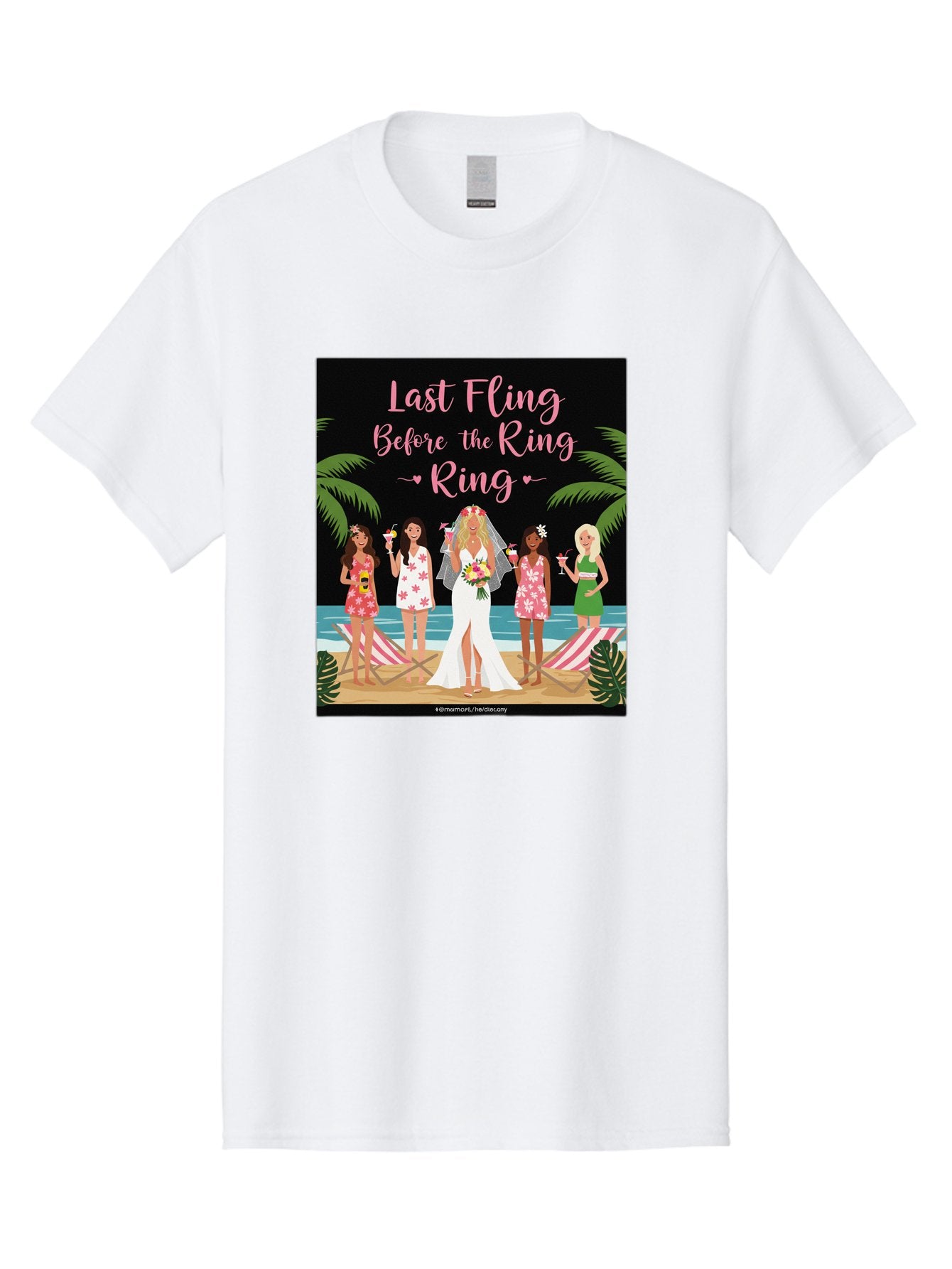 Last-Fling-Before-The-Ring Men'S Graphic Tee, 100% Cotton, Comfortable Casual Summer Wear, Machine Washable, Bride To Be, Bachelorette Party, Beach Vacation, Girls Trip, Tropical Getaway, Celebration, Hen Party, Wedding, Baa912 11