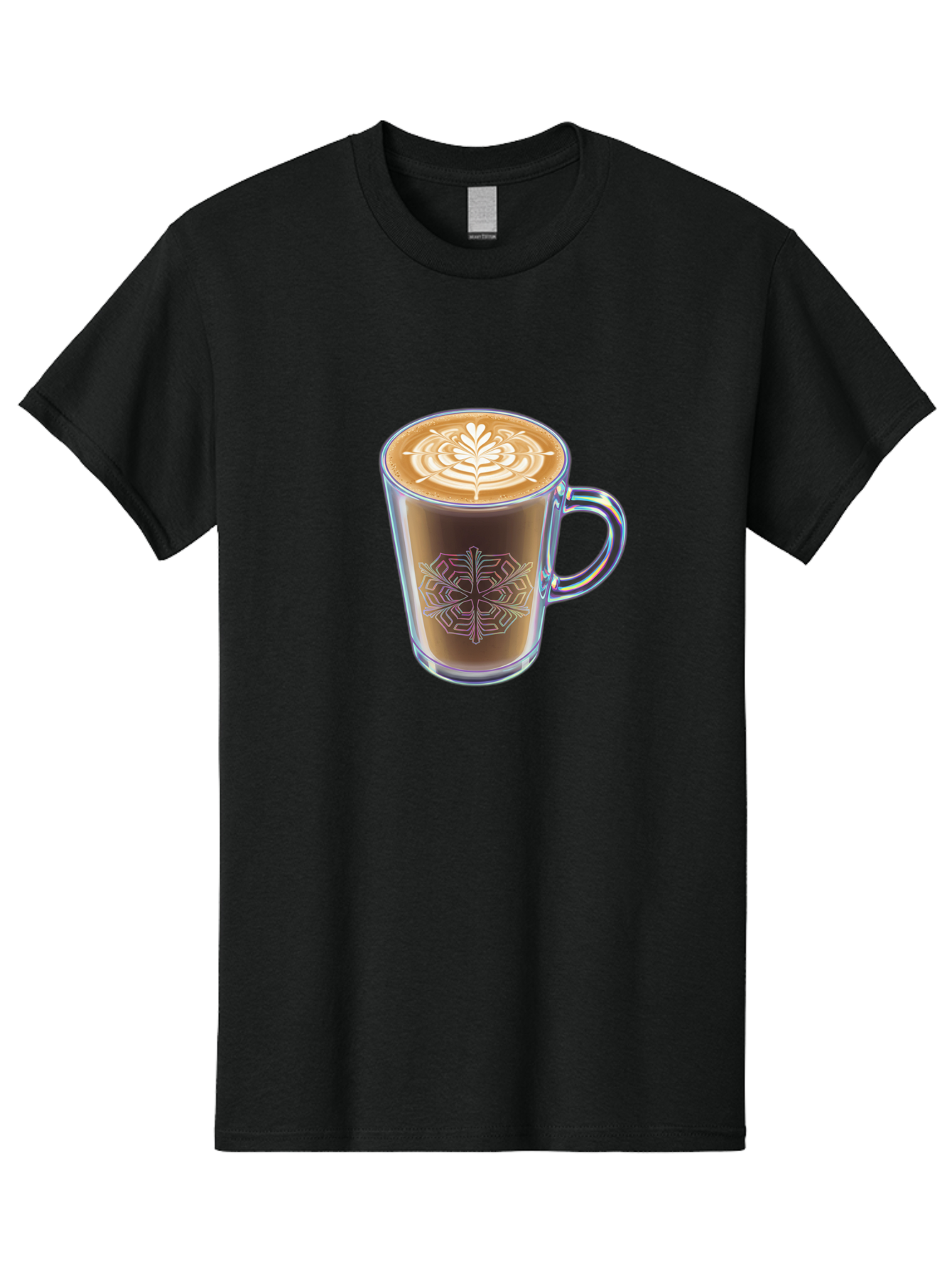 Latte-Art-Coffee Men'S Graphic Tee, 100% Cotton, Comfortable Casual Summer Wear, Machine Washable, Latte Art, Coffee Design, Coffee Cup, Leaf Pattern, Frothy Coffee, Coffee Drink, Gourmet Coffee, Artistic Coffee Baa913 21