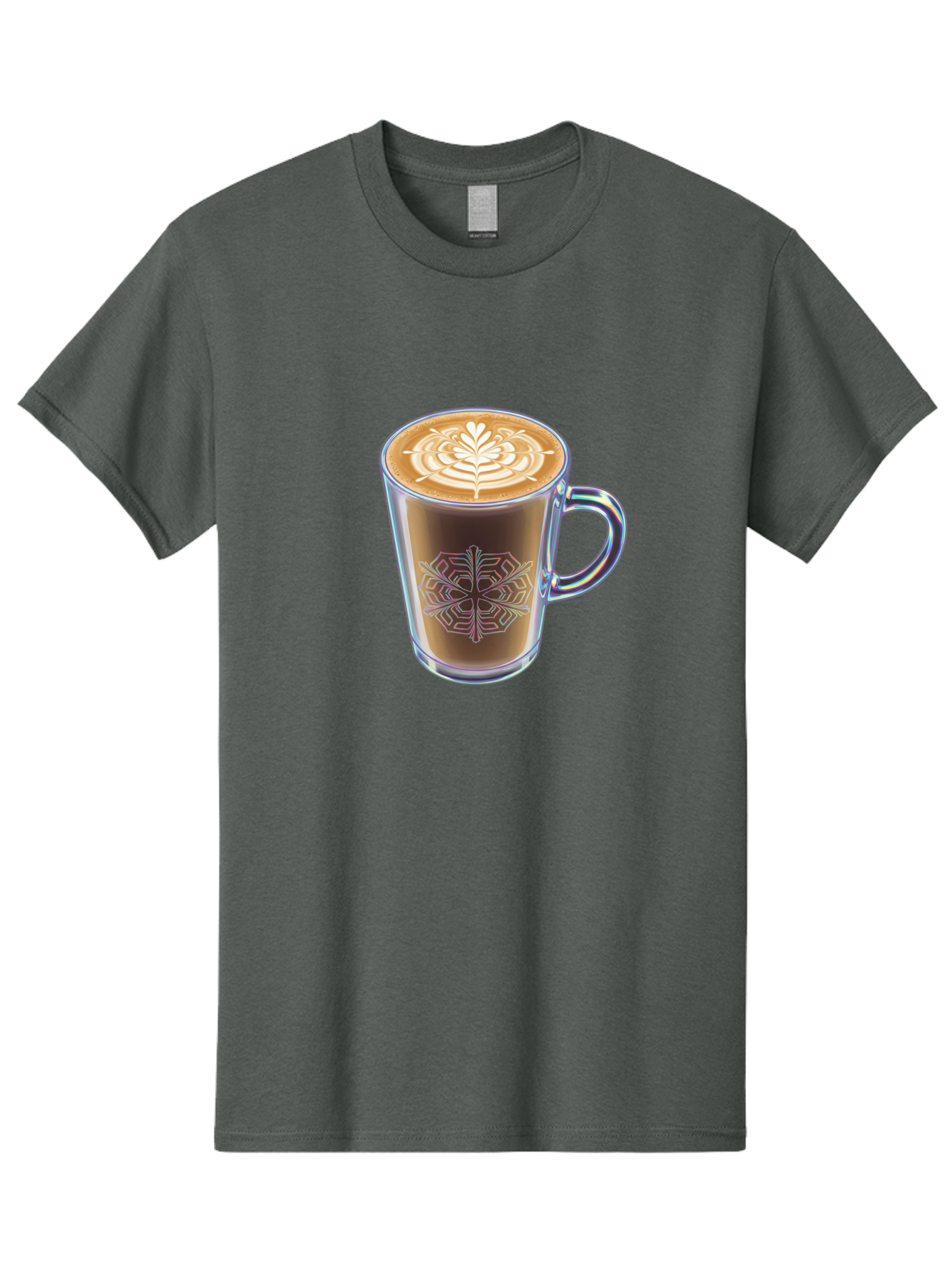 Latte-Art-Coffee Men'S Graphic Tee, 100% Cotton, Comfortable Casual Summer Wear, Machine Washable, Latte Art, Coffee Design, Coffee Cup, Leaf Pattern, Frothy Coffee, Coffee Drink, Gourmet Coffee, Artistic Coffee Baa913 29