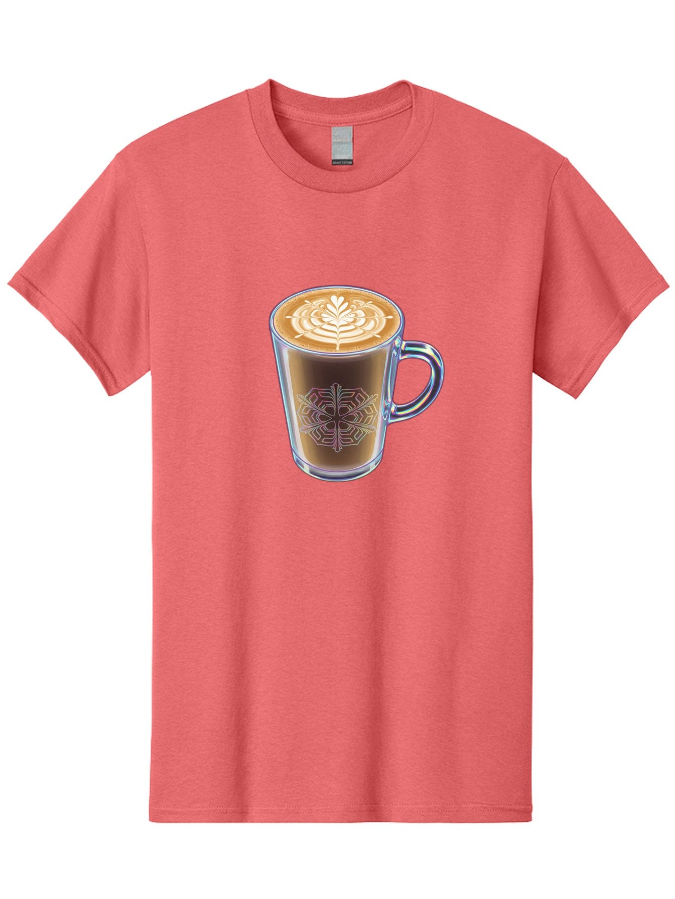 Latte-Art-Coffee Men'S Graphic Tee, 100% Cotton, Comfortable Casual Summer Wear, Machine Washable, Latte Art, Coffee Design, Coffee Cup, Leaf Pattern, Frothy Coffee, Coffee Drink, Gourmet Coffee, Artistic Coffee Baa913 11