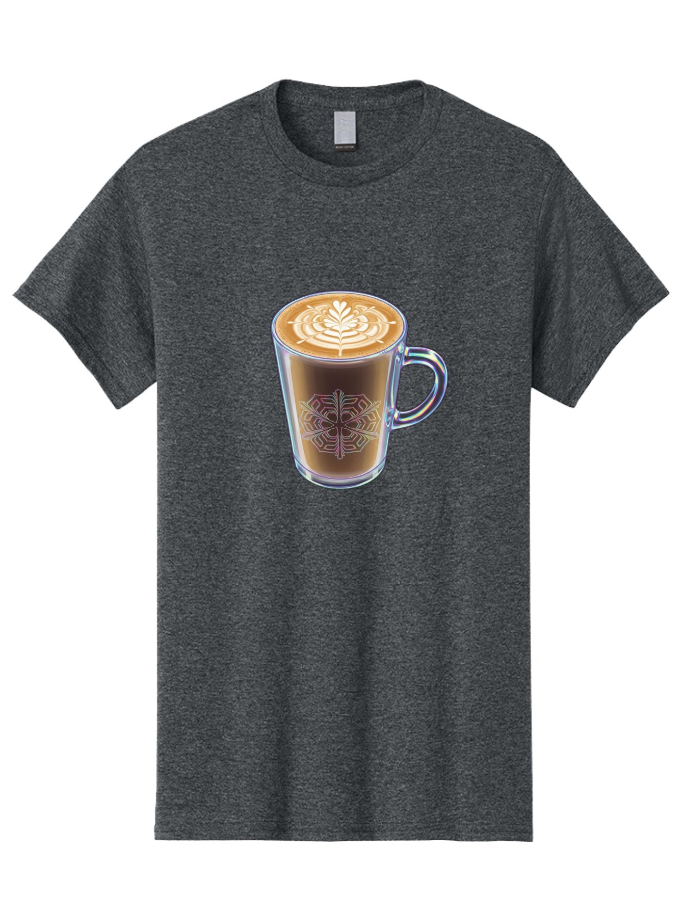 Latte-Art-Coffee Men'S Graphic Tee, 100% Cotton, Comfortable Casual Summer Wear, Machine Washable, Latte Art, Coffee Design, Coffee Cup, Leaf Pattern, Frothy Coffee, Coffee Drink, Gourmet Coffee, Artistic Coffee Baa913 8