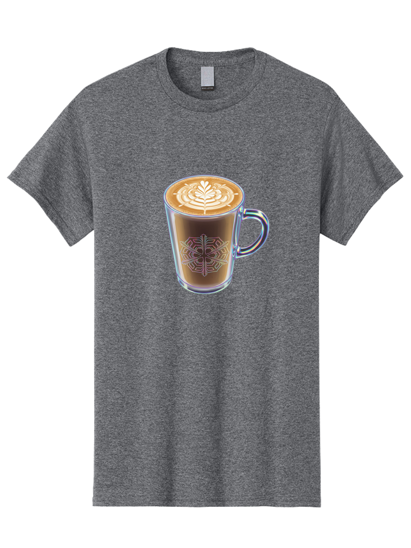 Latte-Art-Coffee Men'S Graphic Tee, 100% Cotton, Comfortable Casual Summer Wear, Machine Washable, Latte Art, Coffee Design, Coffee Cup, Leaf Pattern, Frothy Coffee, Coffee Drink, Gourmet Coffee, Artistic Coffee Baa913 19