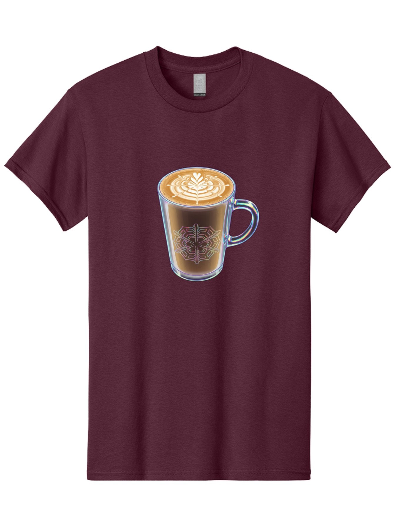 Latte-Art-Coffee Men'S Graphic Tee, 100% Cotton, Comfortable Casual Summer Wear, Machine Washable, Latte Art, Coffee Design, Coffee Cup, Leaf Pattern, Frothy Coffee, Coffee Drink, Gourmet Coffee, Artistic Coffee Baa913 14