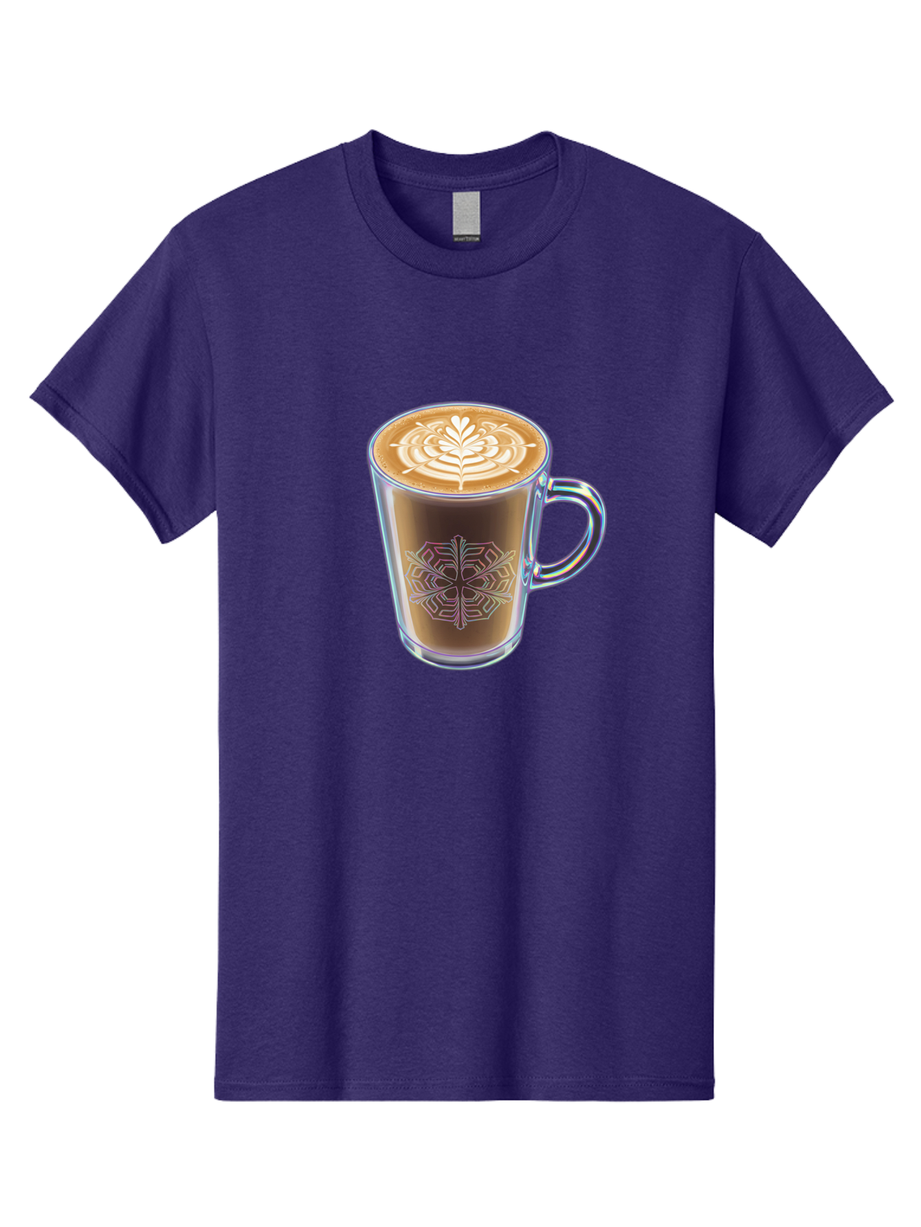 Latte-Art-Coffee Men'S Graphic Tee, 100% Cotton, Comfortable Casual Summer Wear, Machine Washable, Latte Art, Coffee Design, Coffee Cup, Leaf Pattern, Frothy Coffee, Coffee Drink, Gourmet Coffee, Artistic Coffee Baa913 17