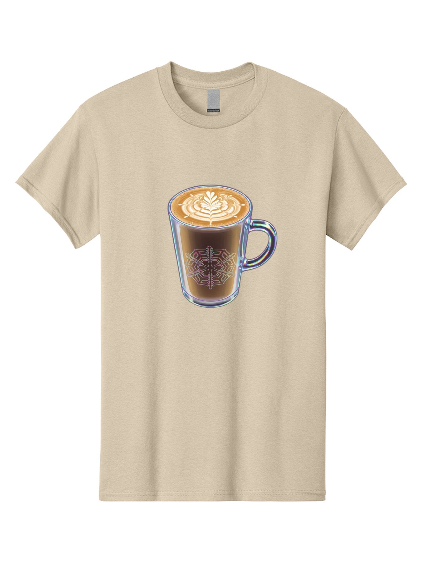 Latte-Art-Coffee Men'S Graphic Tee, 100% Cotton, Comfortable Casual Summer Wear, Machine Washable, Latte Art, Coffee Design, Coffee Cup, Leaf Pattern, Frothy Coffee, Coffee Drink, Gourmet Coffee, Artistic Coffee Baa913 9
