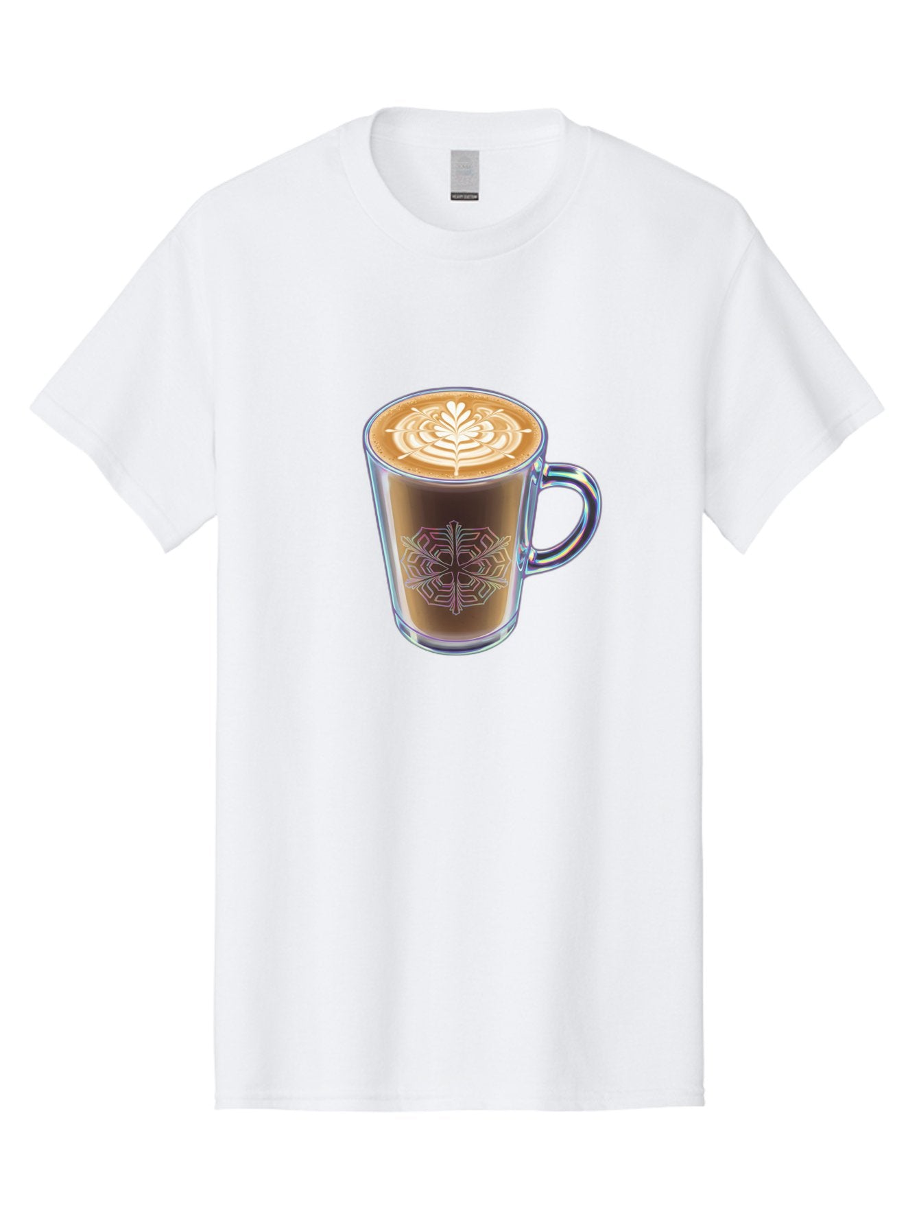 Latte-Art-Coffee Men'S Graphic Tee, 100% Cotton, Comfortable Casual Summer Wear, Machine Washable, Latte Art, Coffee Design, Coffee Cup, Leaf Pattern, Frothy Coffee, Coffee Drink, Gourmet Coffee, Artistic Coffee Baa913 12
