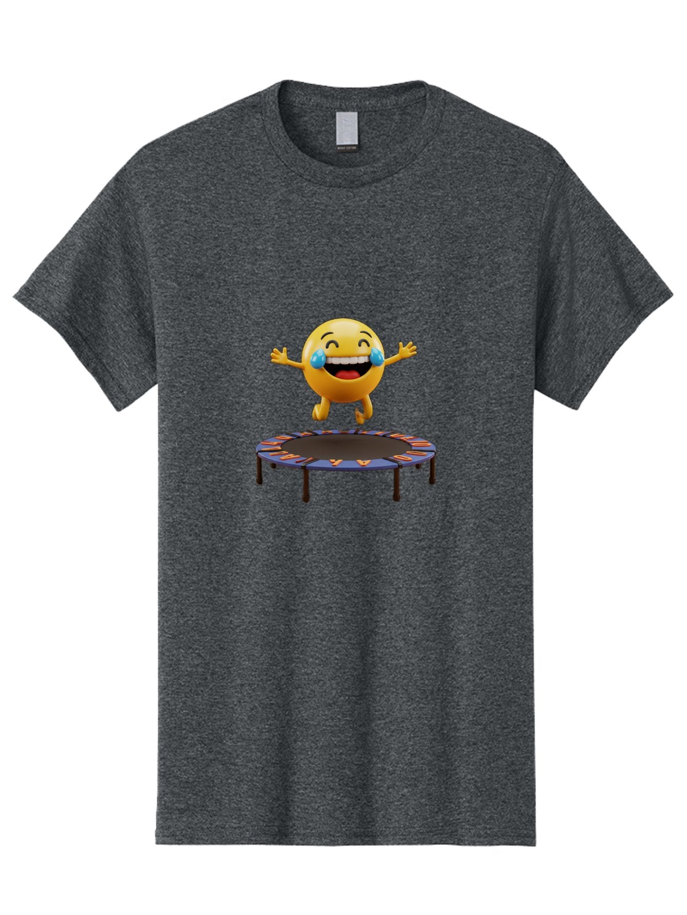 Laughing-Emoji-1 Men'S Graphic Tee, 100% Cotton, Comfortable Casual Summer Wear, Machine Washable, Happy Emoji On Trampoline, Laughing Face, Joyful Expression, Playful Atmosphere, Happy Bouncing, Funny Character, Smiley Face Baa914 8