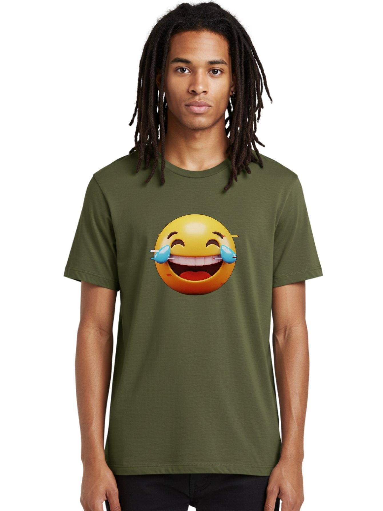 Laughing-Emoji Men'S Graphic Tee, 100% Cotton, Comfortable Casual Summer Wear, Machine Washable, Laughing Face, Happy Emoji, Joyful Expression, Smiling Face, Tears Of Joy, Funny Moment Baa915 28