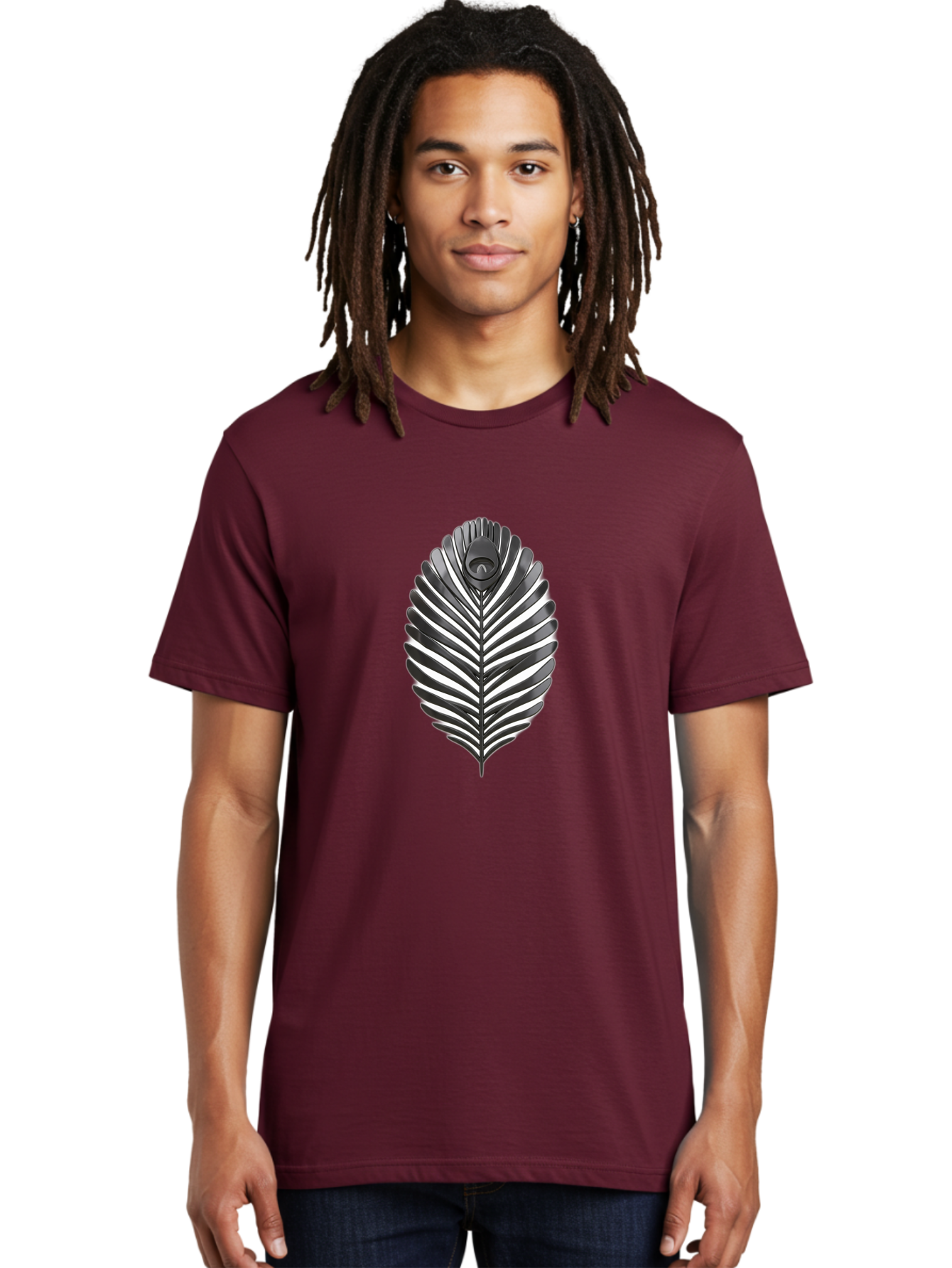 Leaf-Logo Men'S Graphic Tee, 100% Cotton, Comfortable Casual Summer Wear, Machine Washable, Leaf With Wings, Mythical Creature, Fantasy Art, Abstract Design, Nature-Inspired, Surrealism, Organic Shapes, Symbolic Representation Baa918