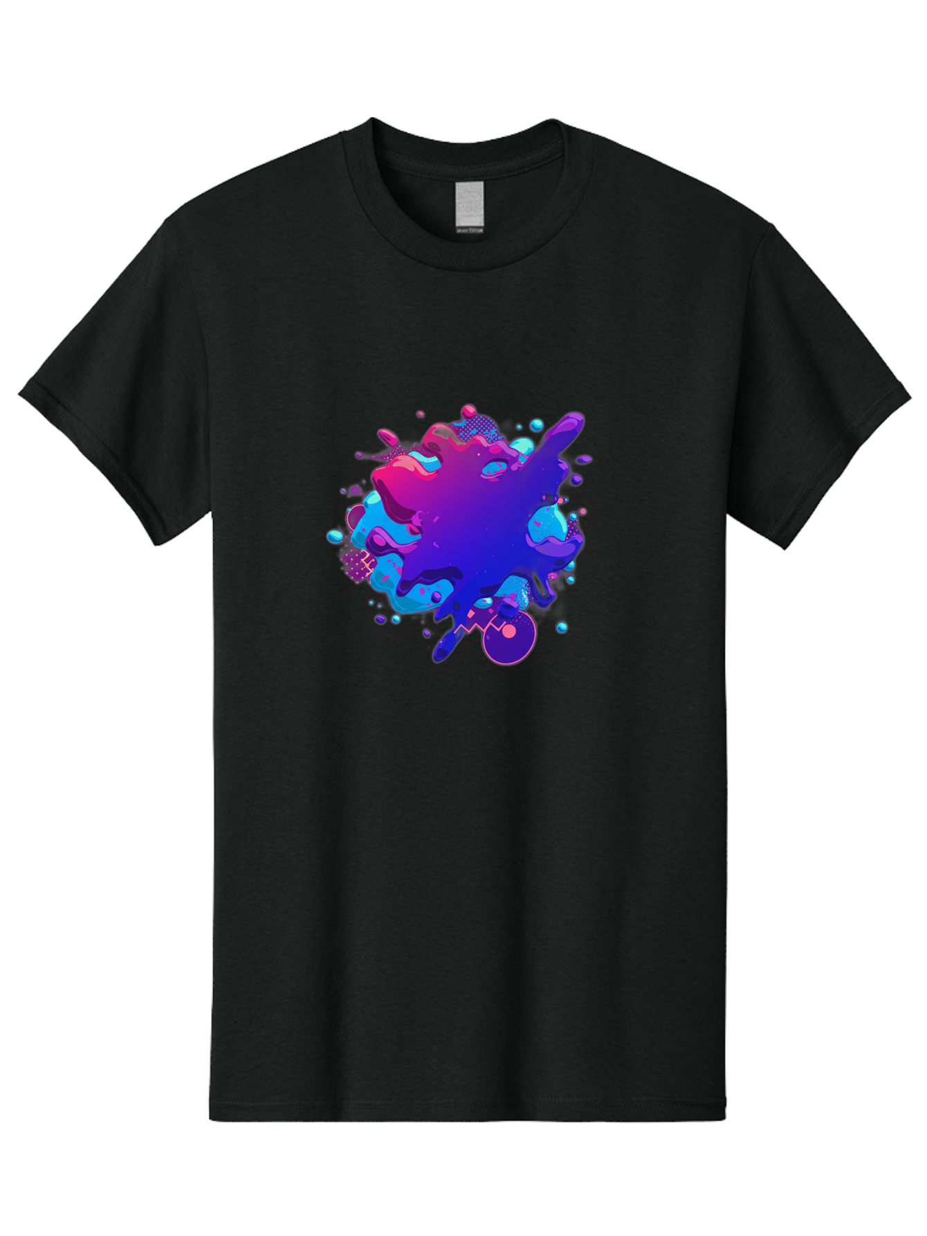 Liquid-Splash Men'S Graphic Tee, 100% Cotton, Comfortable Casual Summer Wear, Machine Washable, Purple Paint Splash, Vibrant Colors, Abstract Design, Fluid Art, Dynamic Shapes, Creative Expression, Colorful Splatter, Artistic Splash Baa923 17