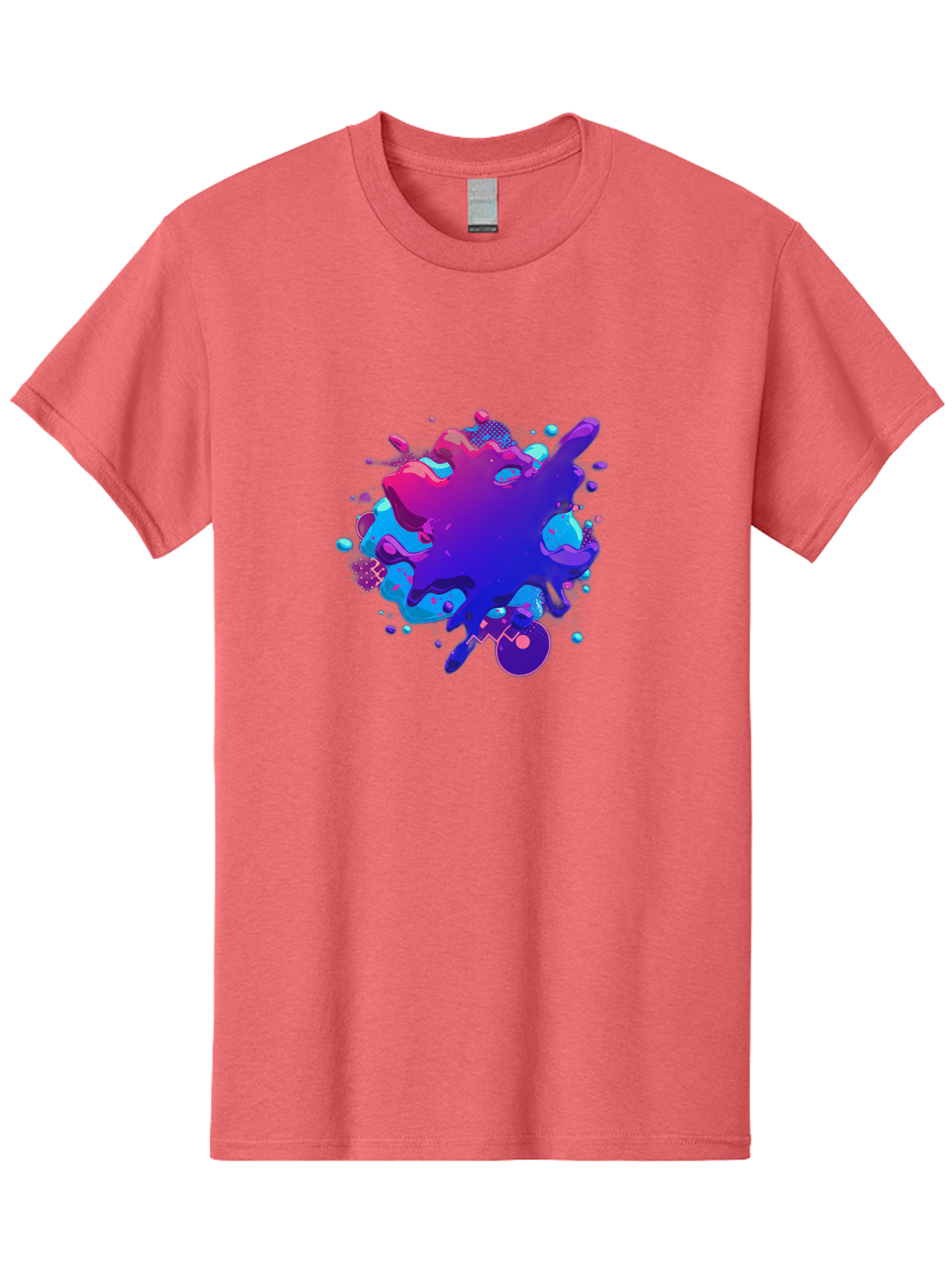 Liquid-Splash Men'S Graphic Tee, 100% Cotton, Comfortable Casual Summer Wear, Machine Washable, Purple Paint Splash, Vibrant Colors, Abstract Design, Fluid Art, Dynamic Shapes, Creative Expression, Colorful Splatter, Artistic Splash Baa923 13
