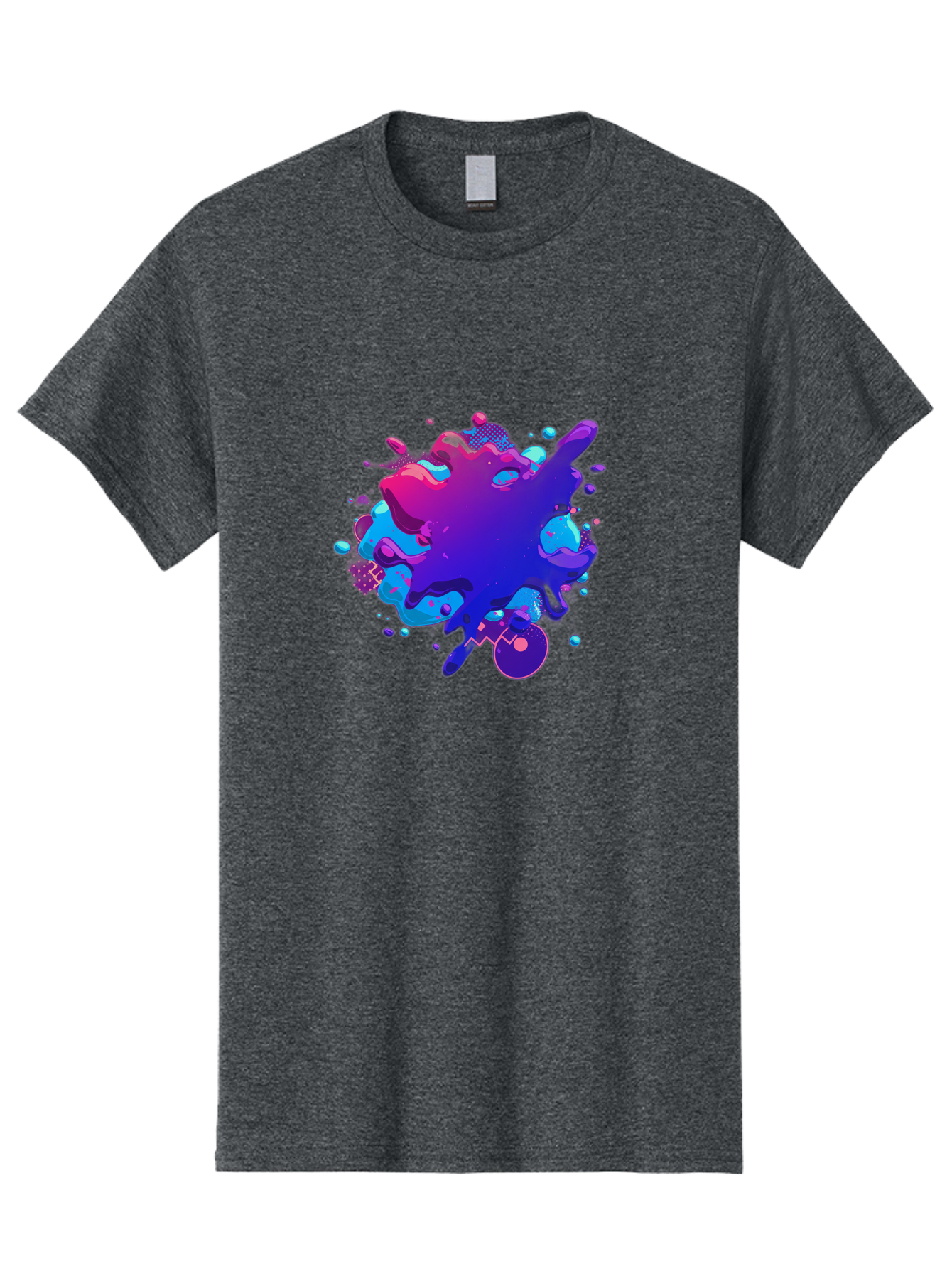 Liquid-Splash Men'S Graphic Tee, 100% Cotton, Comfortable Casual Summer Wear, Machine Washable, Purple Paint Splash, Vibrant Colors, Abstract Design, Fluid Art, Dynamic Shapes, Creative Expression, Colorful Splatter, Artistic Splash Baa923 23