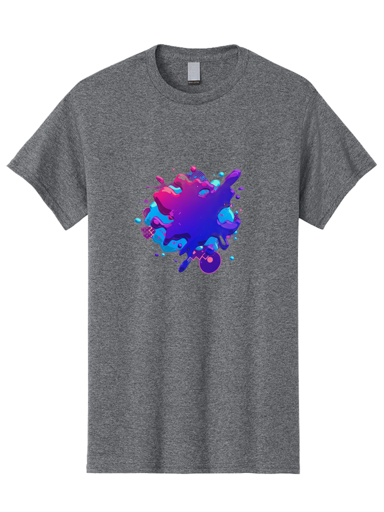 Liquid-Splash Men'S Graphic Tee, 100% Cotton, Comfortable Casual Summer Wear, Machine Washable, Purple Paint Splash, Vibrant Colors, Abstract Design, Fluid Art, Dynamic Shapes, Creative Expression, Colorful Splatter, Artistic Splash Baa923 21