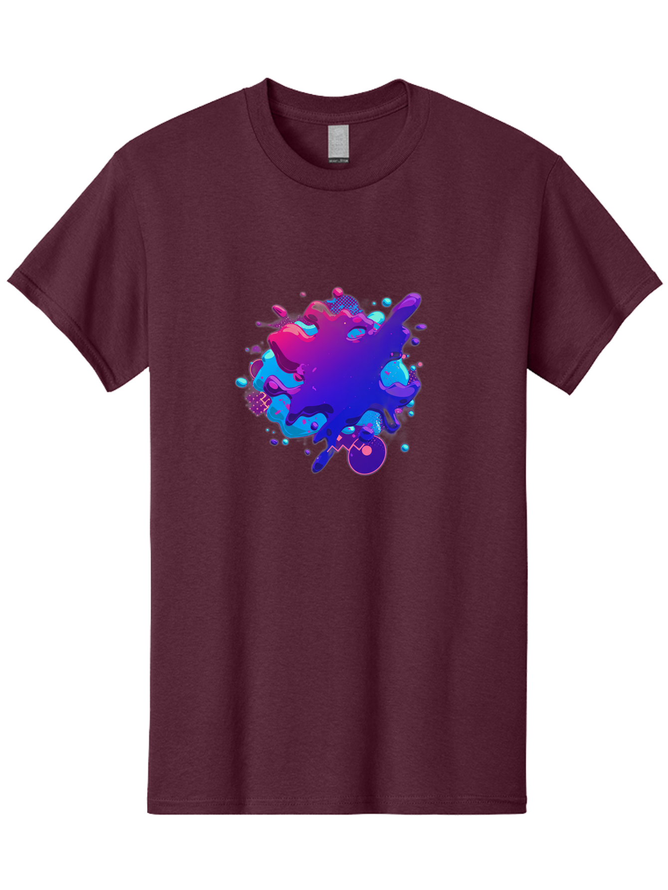 Liquid-Splash Men'S Graphic Tee, 100% Cotton, Comfortable Casual Summer Wear, Machine Washable, Purple Paint Splash, Vibrant Colors, Abstract Design, Fluid Art, Dynamic Shapes, Creative Expression, Colorful Splatter, Artistic Splash Baa923 11