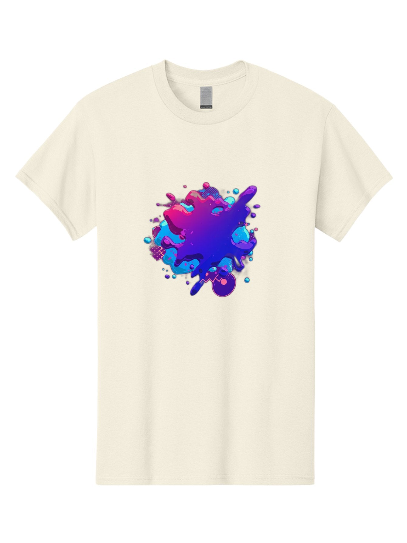 Liquid-Splash Men'S Graphic Tee, 100% Cotton, Comfortable Casual Summer Wear, Machine Washable, Purple Paint Splash, Vibrant Colors, Abstract Design, Fluid Art, Dynamic Shapes, Creative Expression, Colorful Splatter, Artistic Splash Baa923 13