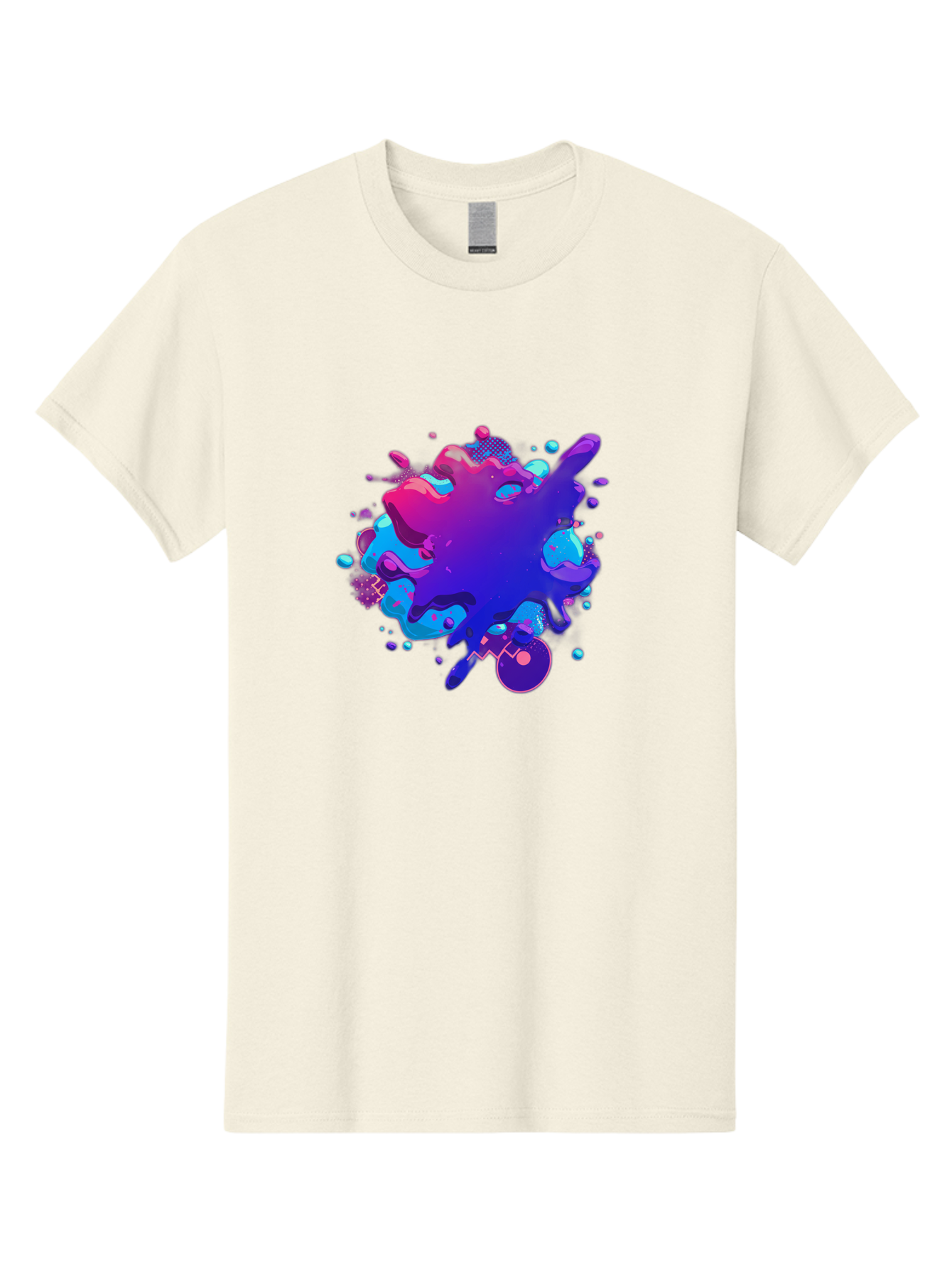 Liquid-Splash Men'S Graphic Tee, 100% Cotton, Comfortable Casual Summer Wear, Machine Washable, Purple Paint Splash, Vibrant Colors, Abstract Design, Fluid Art, Dynamic Shapes, Creative Expression, Colorful Splatter, Artistic Splash Baa923 29
