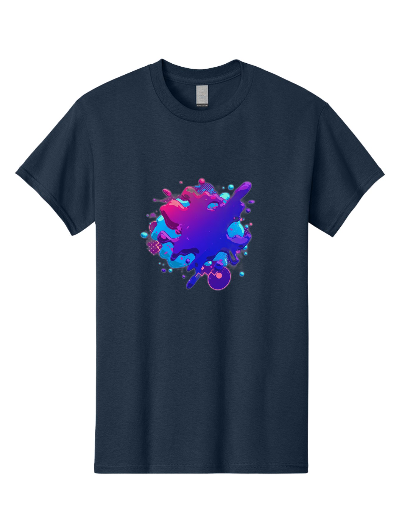 Liquid-Splash Men'S Graphic Tee, 100% Cotton, Comfortable Casual Summer Wear, Machine Washable, Purple Paint Splash, Vibrant Colors, Abstract Design, Fluid Art, Dynamic Shapes, Creative Expression, Colorful Splatter, Artistic Splash Baa923 15