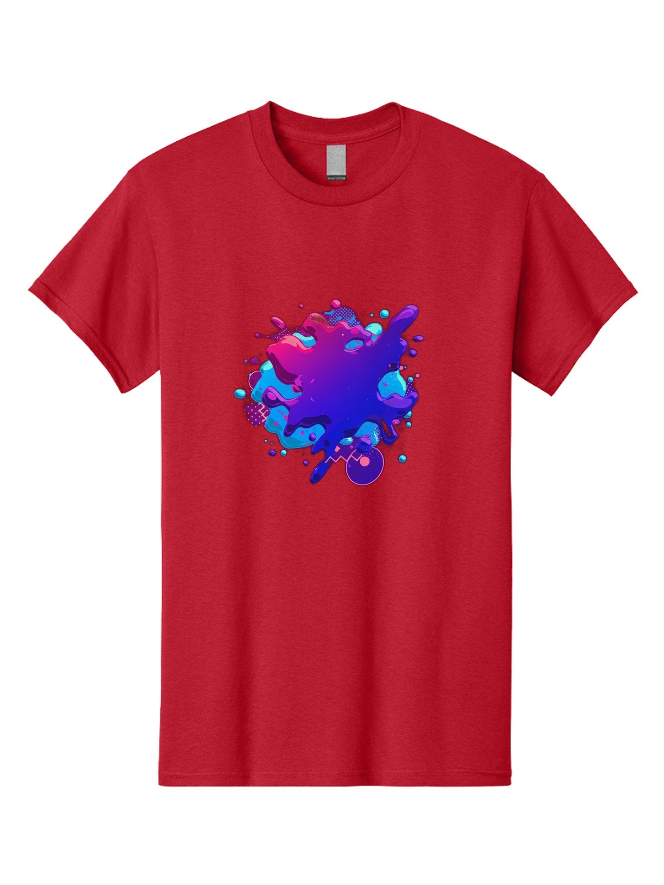 Liquid-Splash Men'S Graphic Tee, 100% Cotton, Comfortable Casual Summer Wear, Machine Washable, Purple Paint Splash, Vibrant Colors, Abstract Design, Fluid Art, Dynamic Shapes, Creative Expression, Colorful Splatter, Artistic Splash Baa923 7